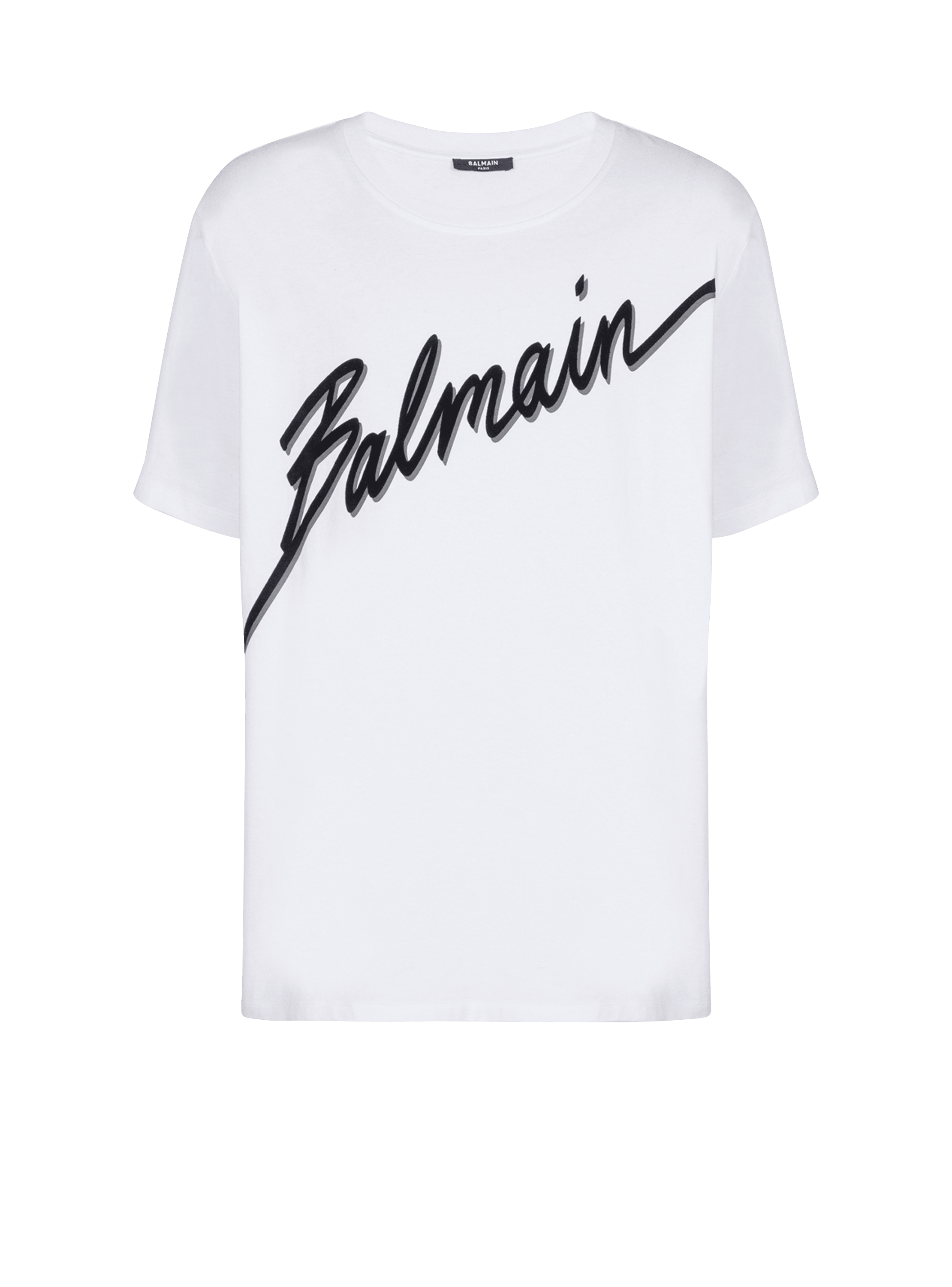 T-shirt with flocked Balmain Letter logo