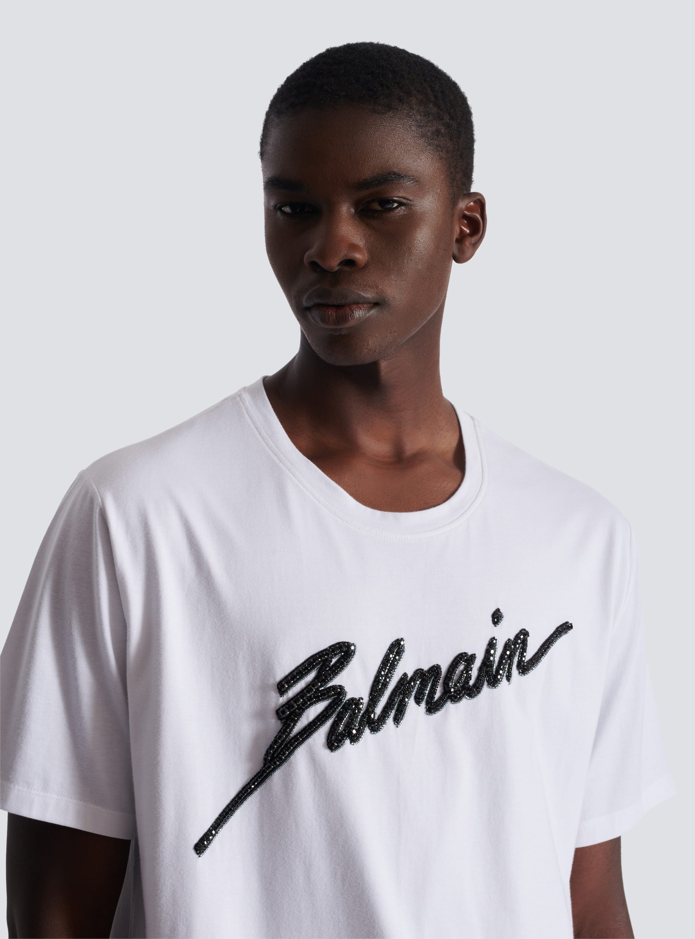 T shirt con ricamo Balmain iconico Uomo BALMAIN