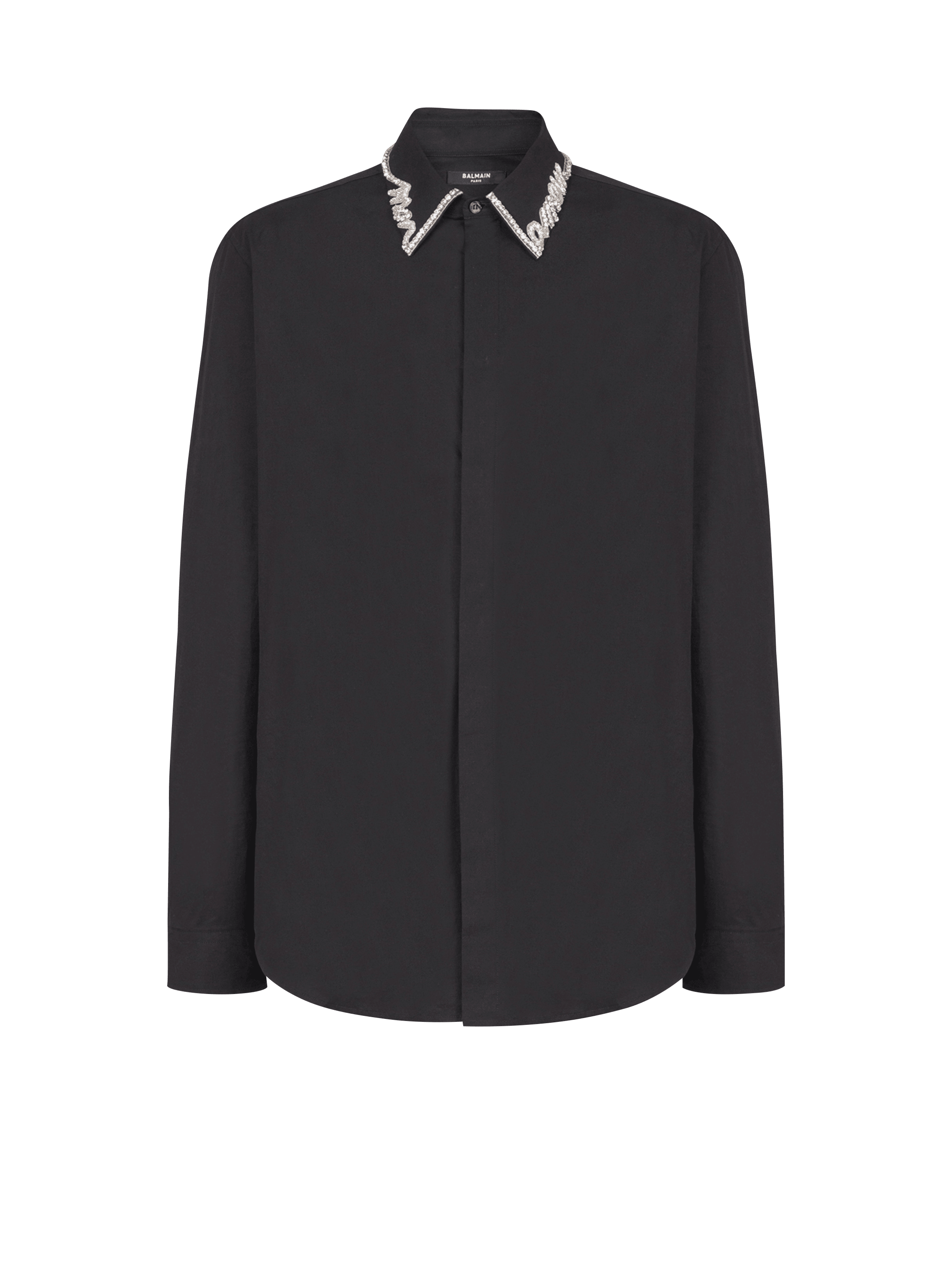 Poplin shirt with embroidered "Love Letter" collar