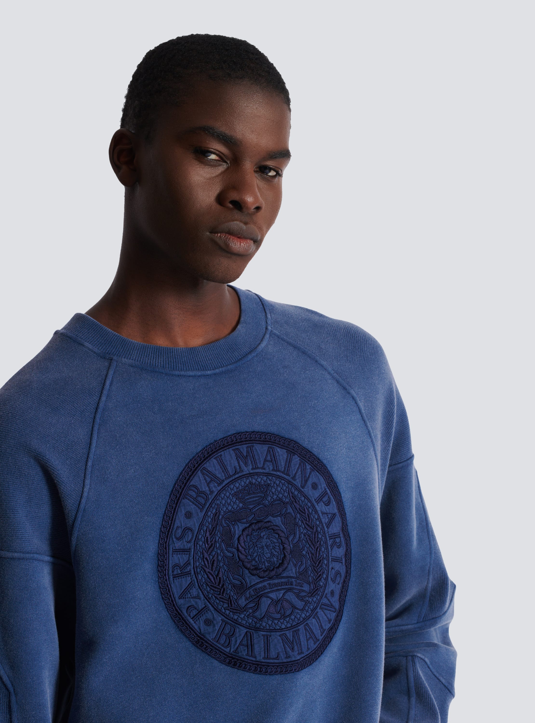 Ribbed sweatshirt with Coin embroidery