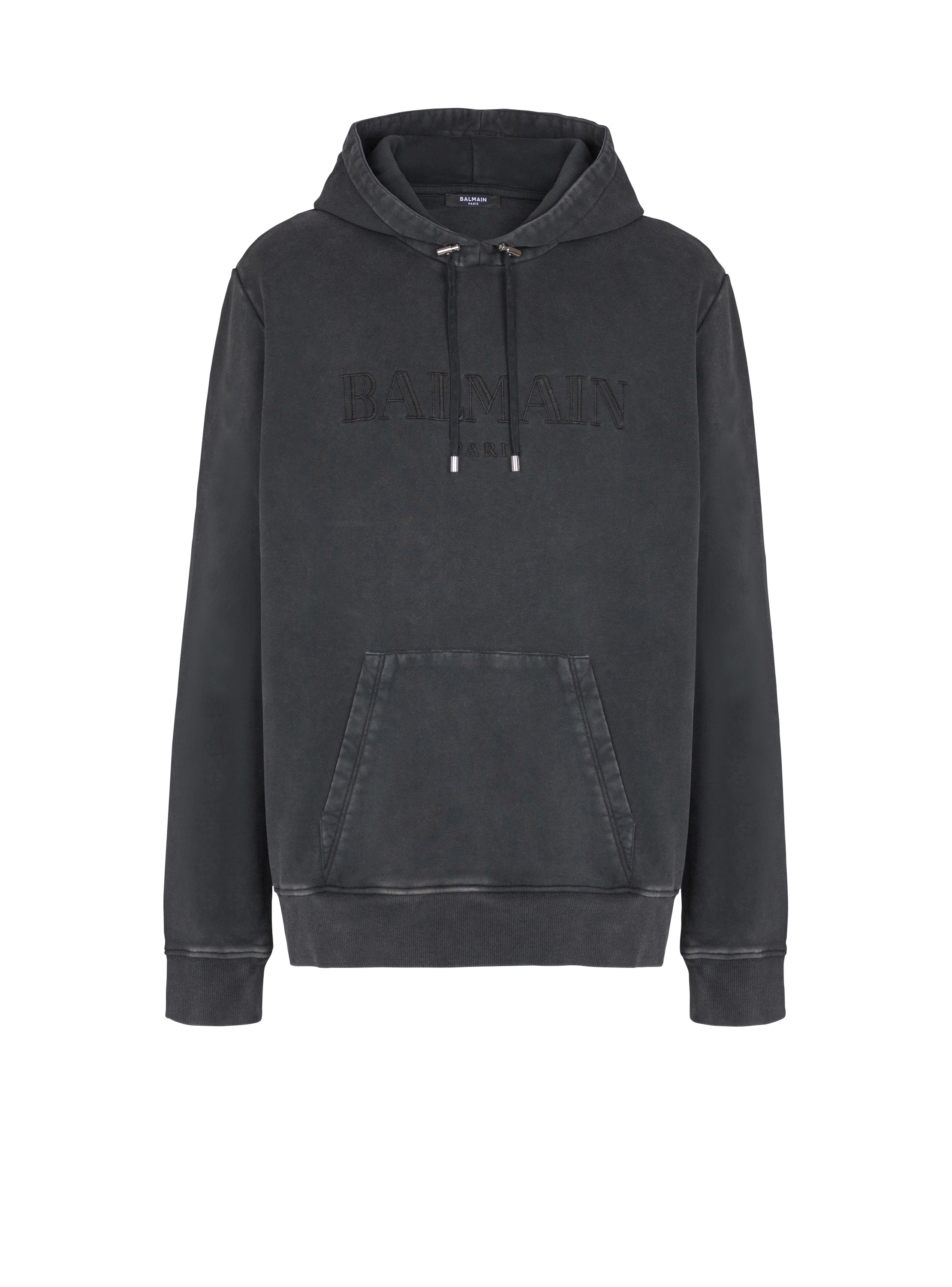balmain paris Hoodie brodé Balmain Vintage gris - Homme