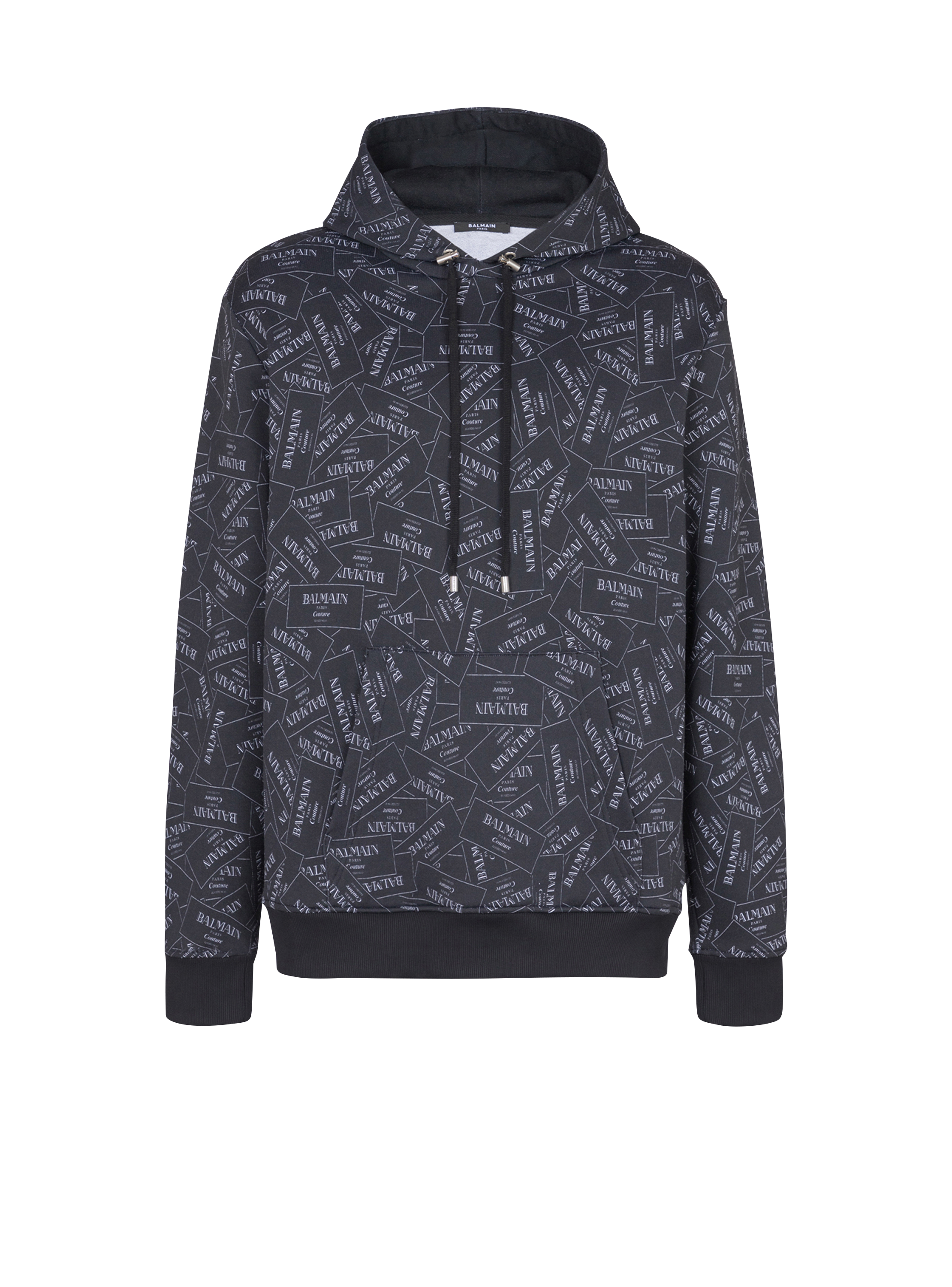 Kapuzenpullover ganzflächigen Balmain Etikett-Print