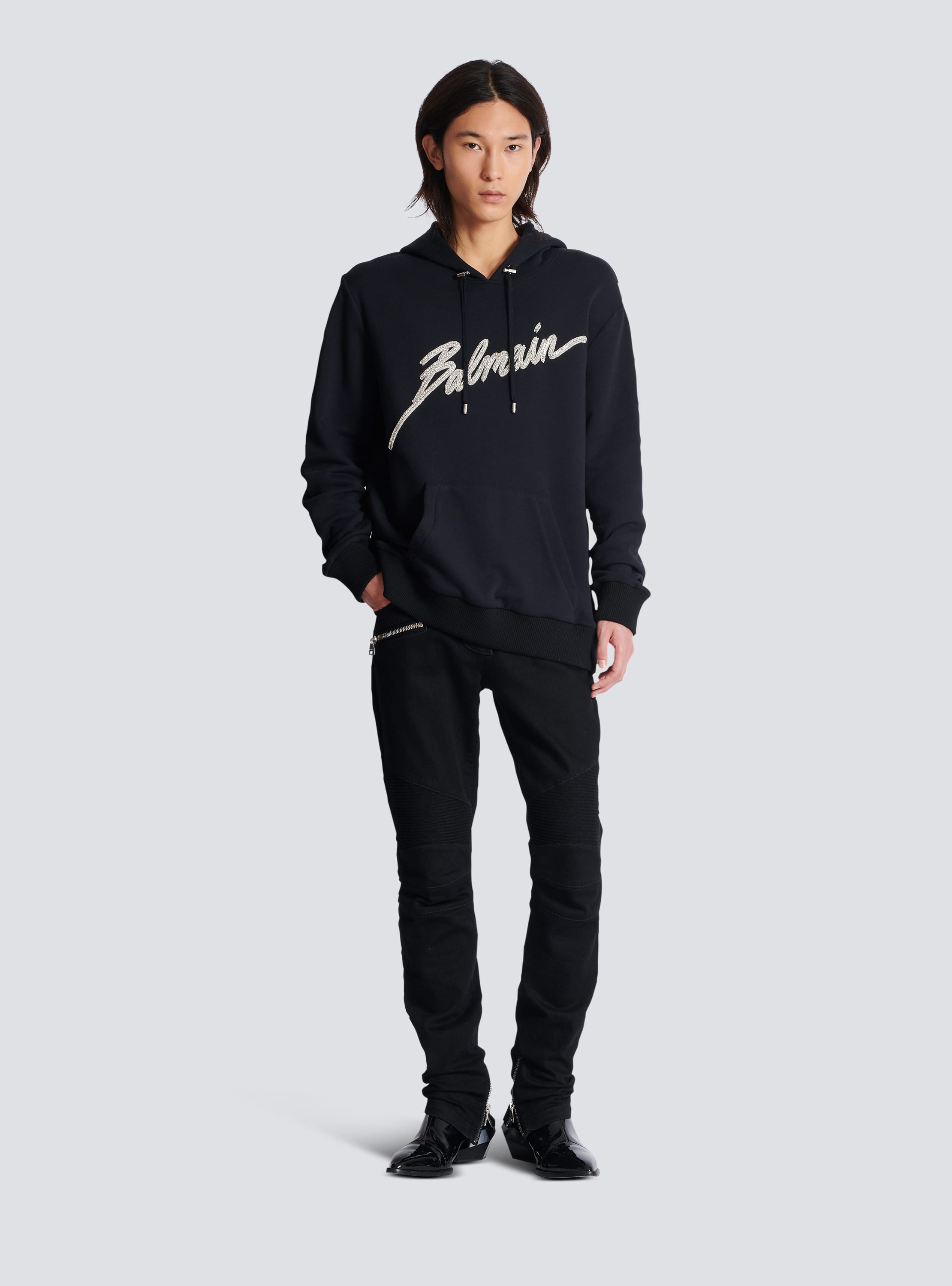 Embroidered Balmain Letter hoodie