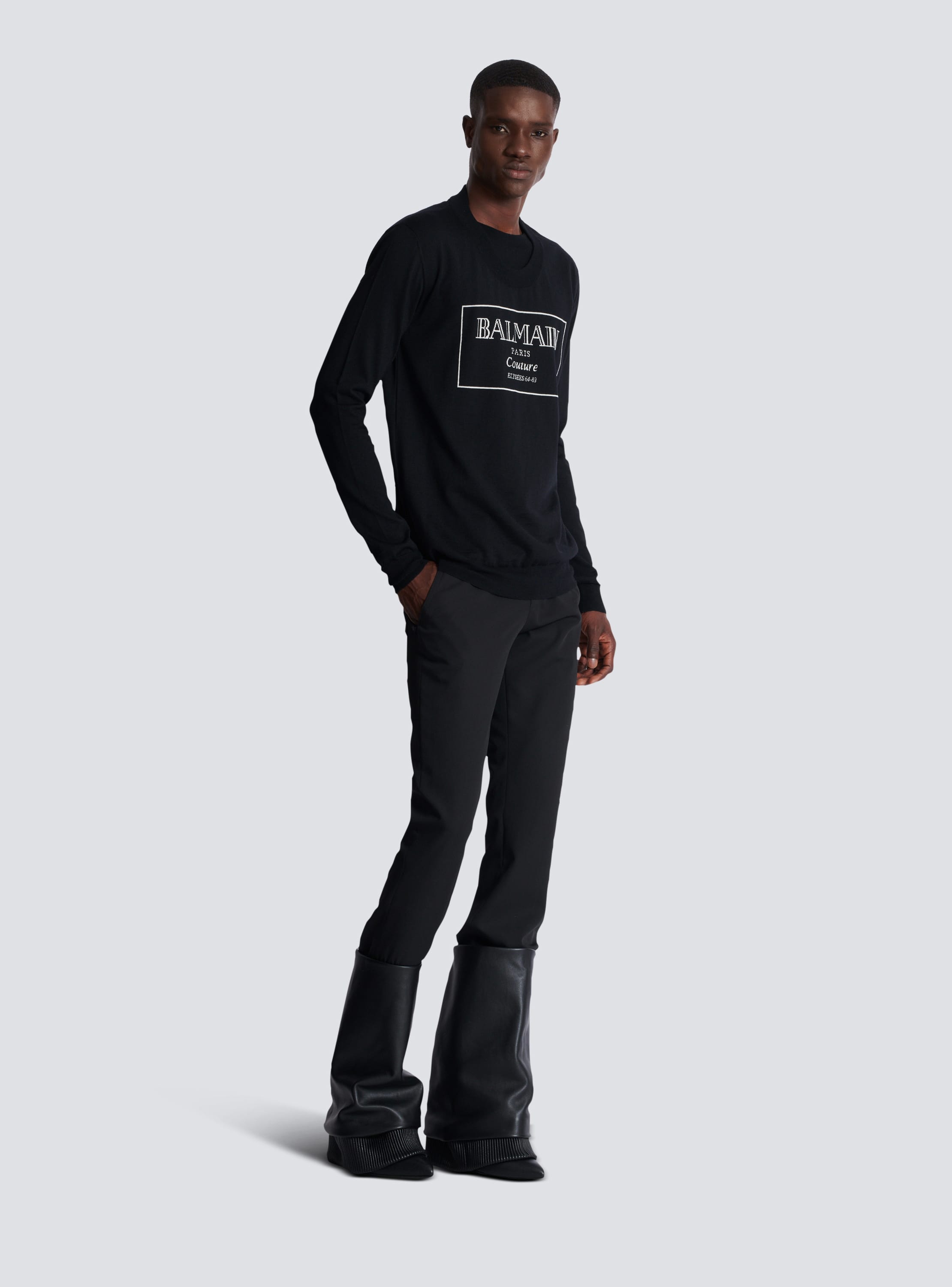 Knit jumper with Balmain Couture label - Men | BALMAIN