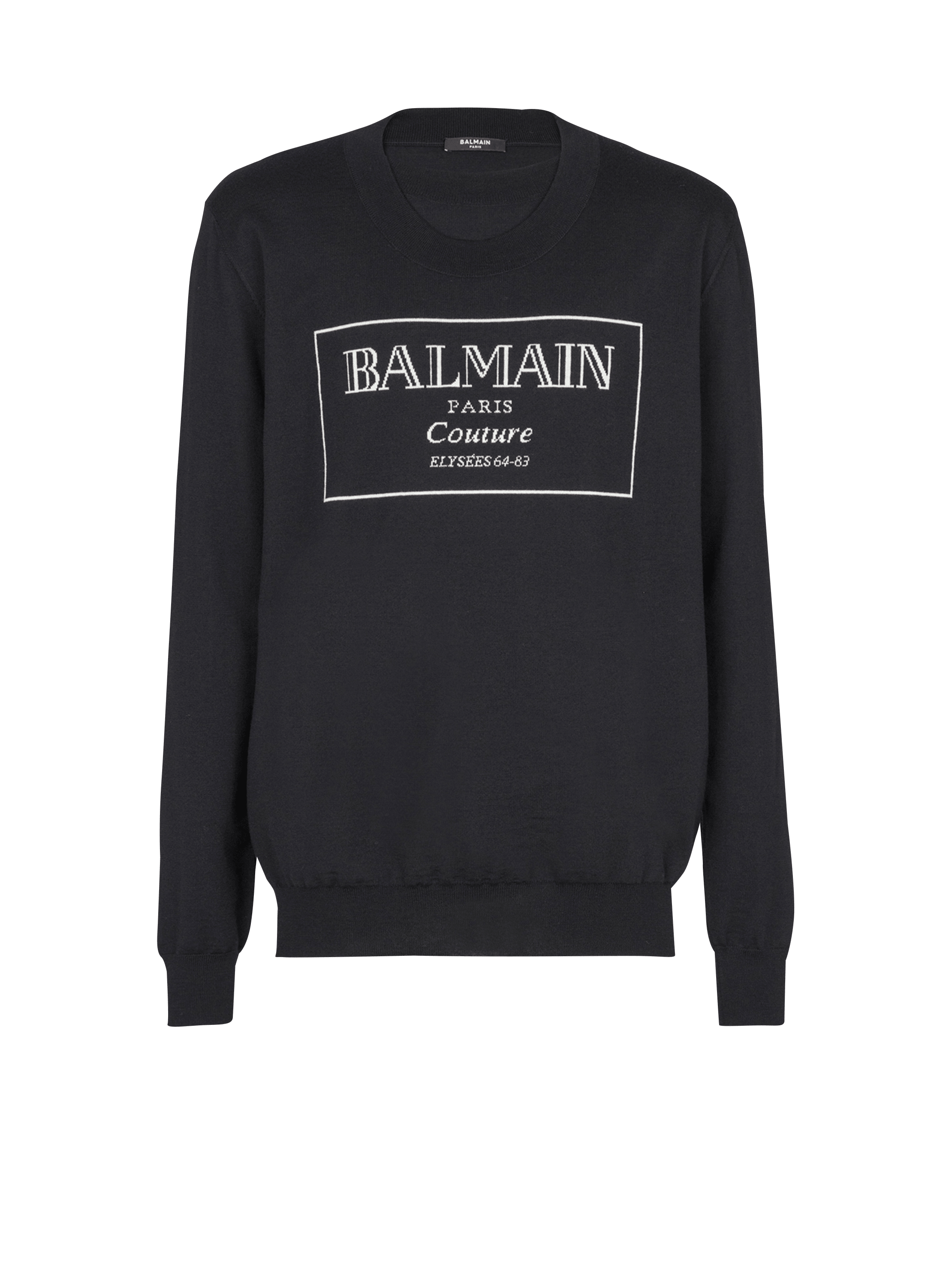 Knit jumper with Balmain Couture label