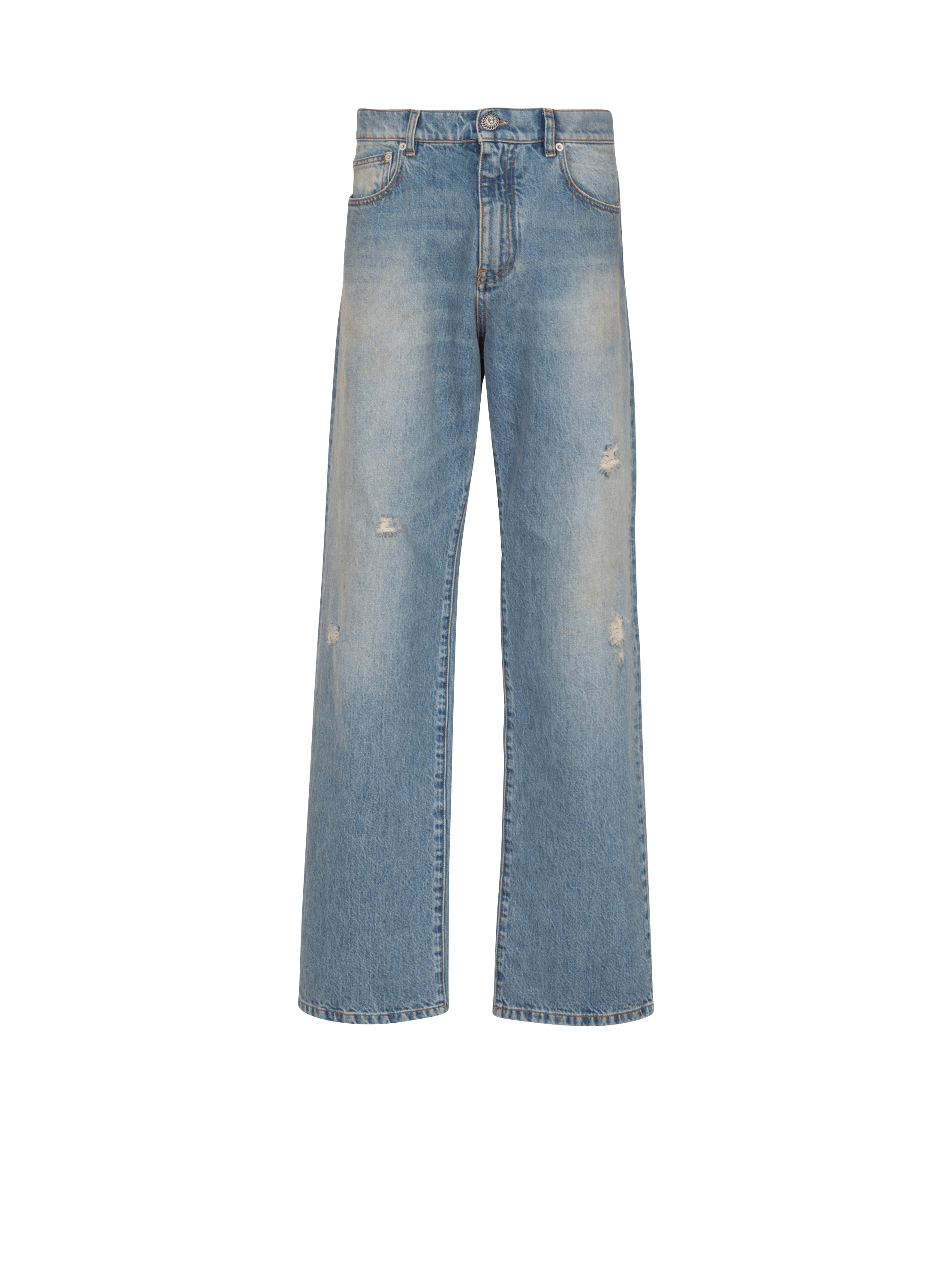 Loose-fit blue denim jeans