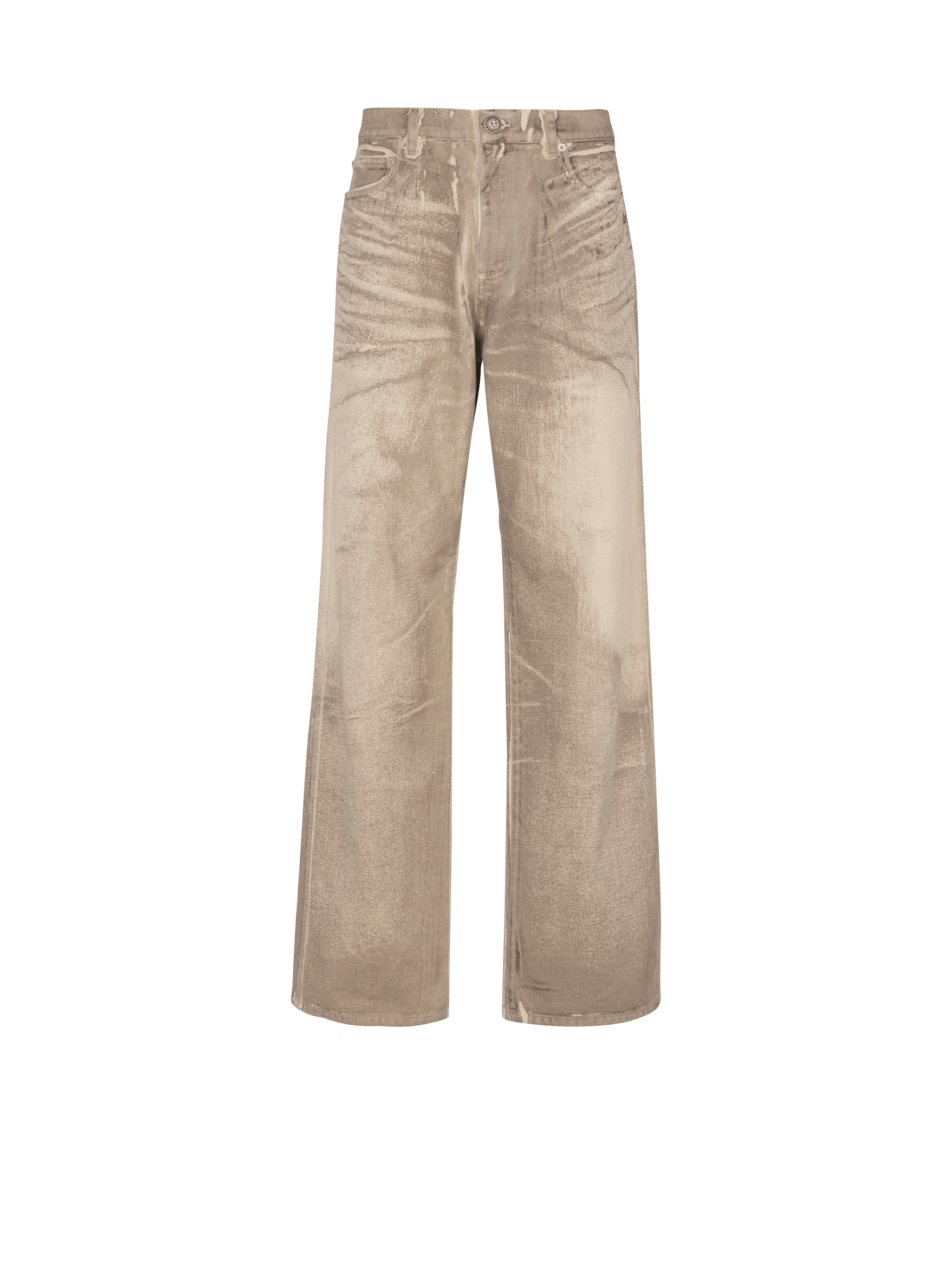 Loose-fit beige denim jeans