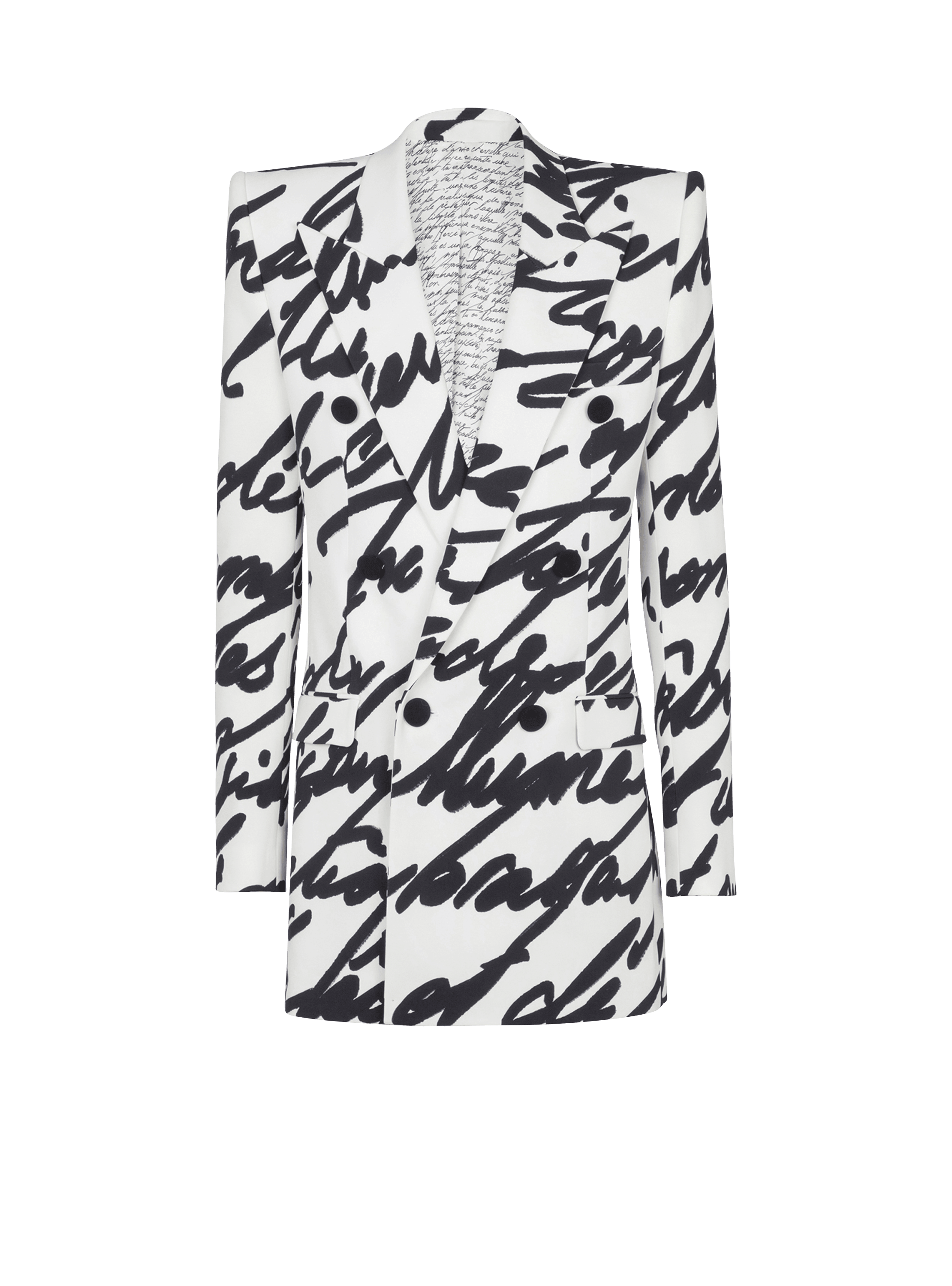 Crepe jacket with "Love Letter" print