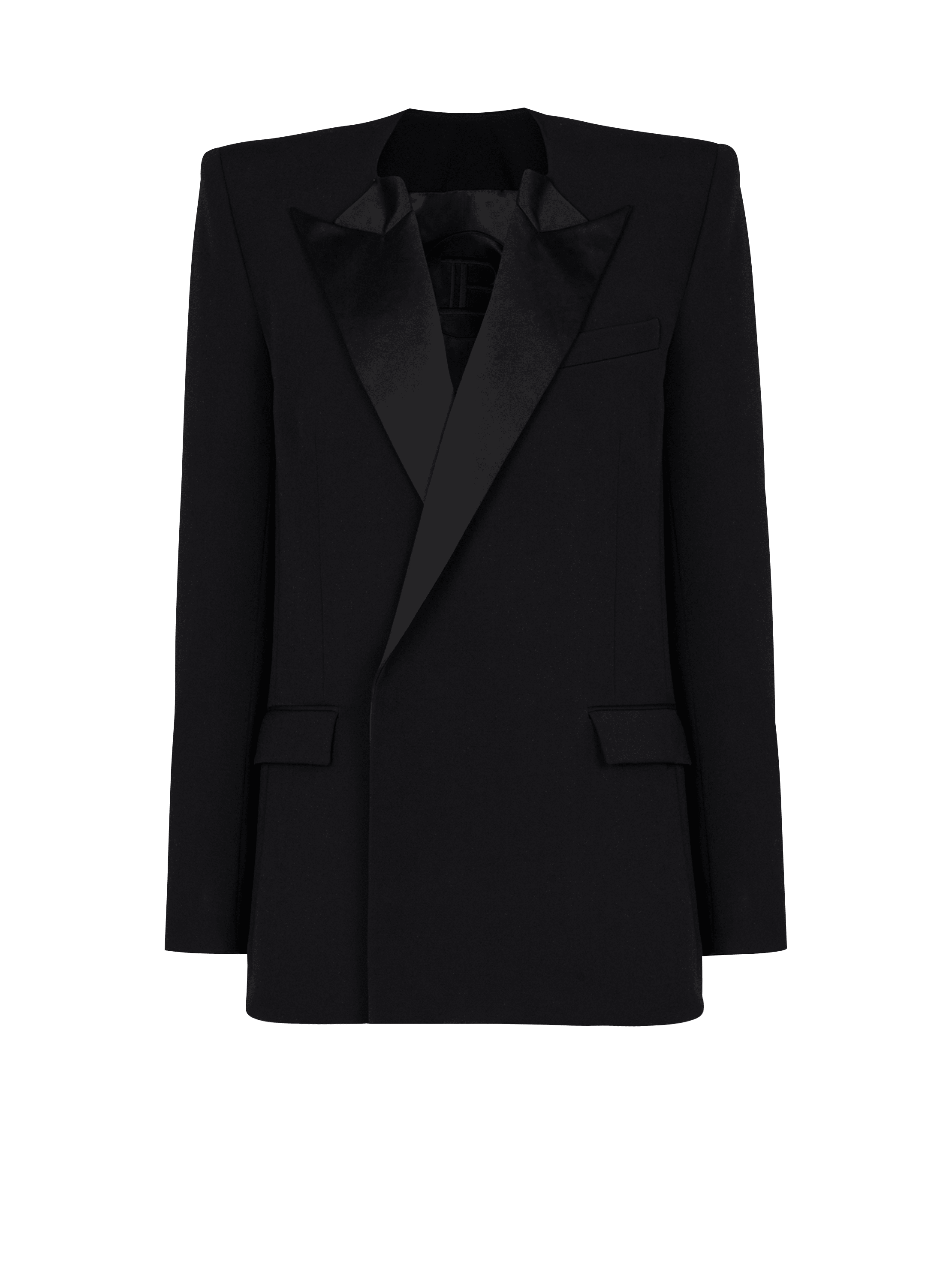 Grain de poudre jacket with satin lapels