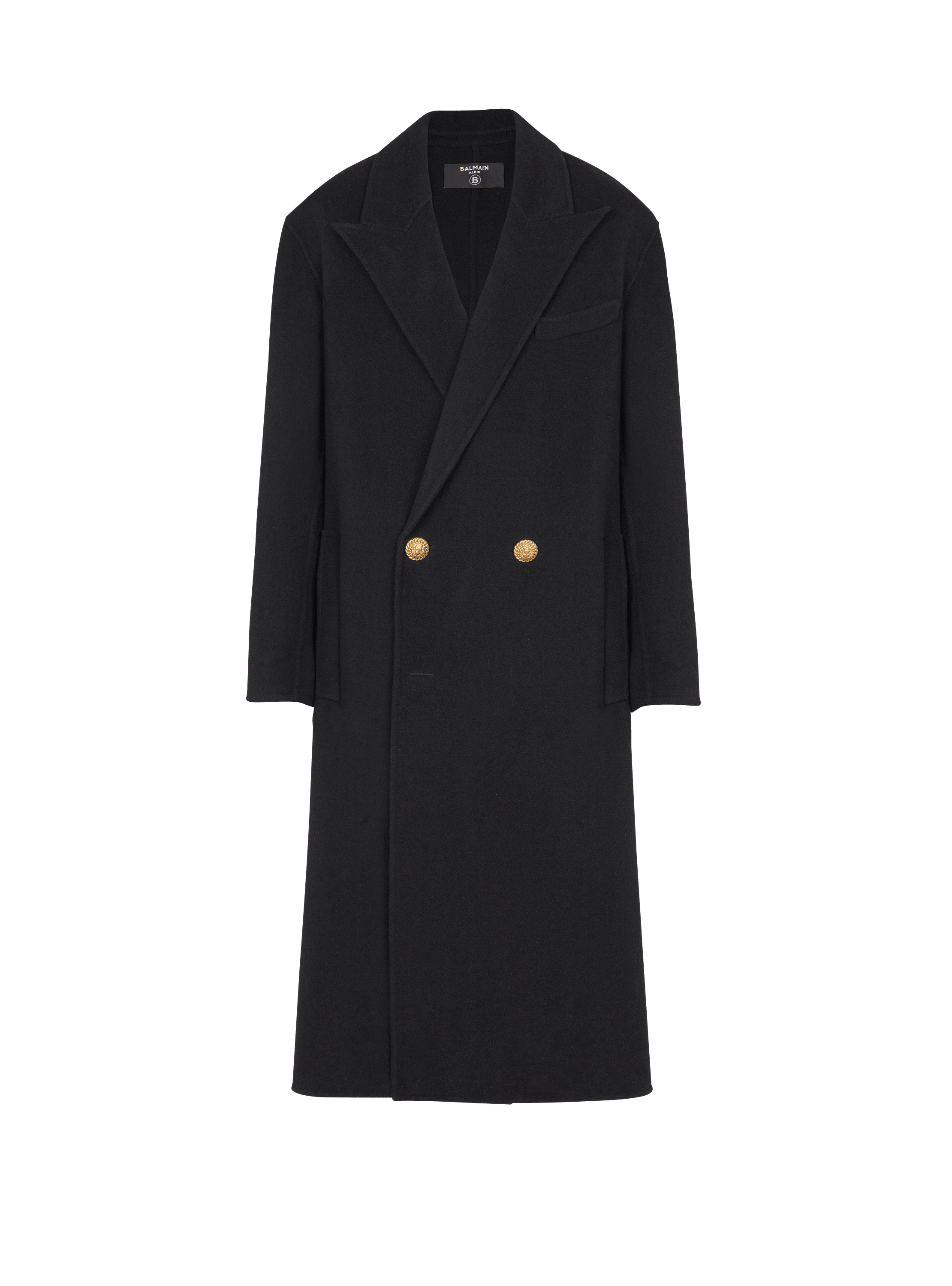 Long coat in double-faced wool