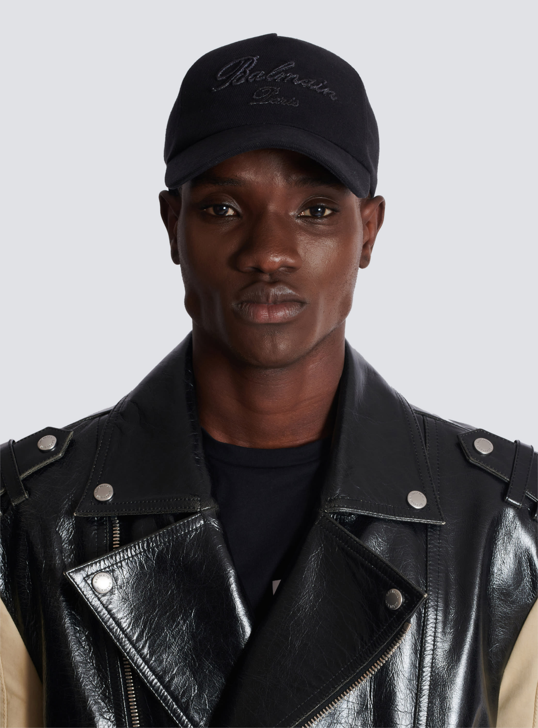 Cotton baseball cap with Balmain Signature embroidery