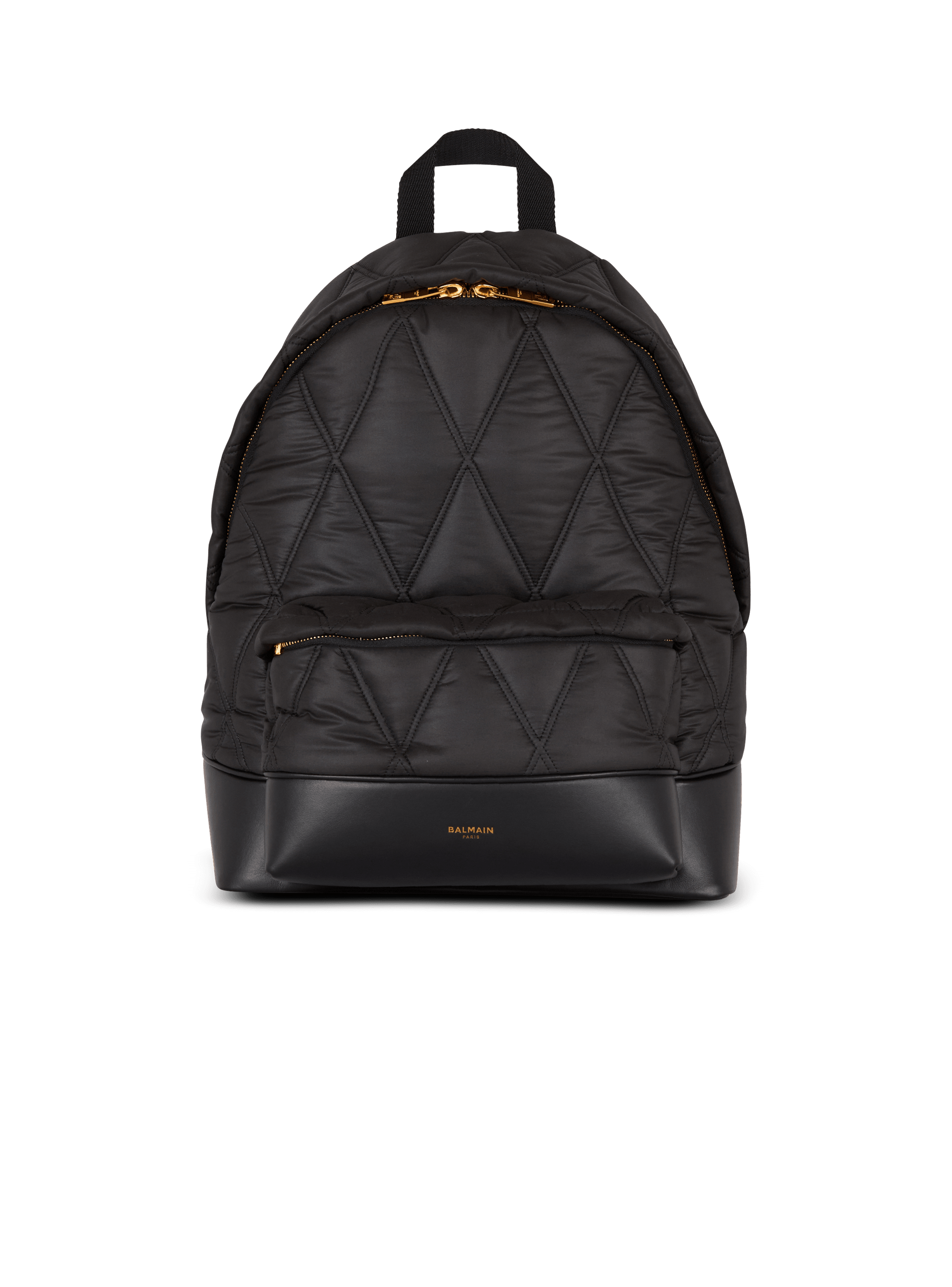 Quilted nylon backpack with diamond motif