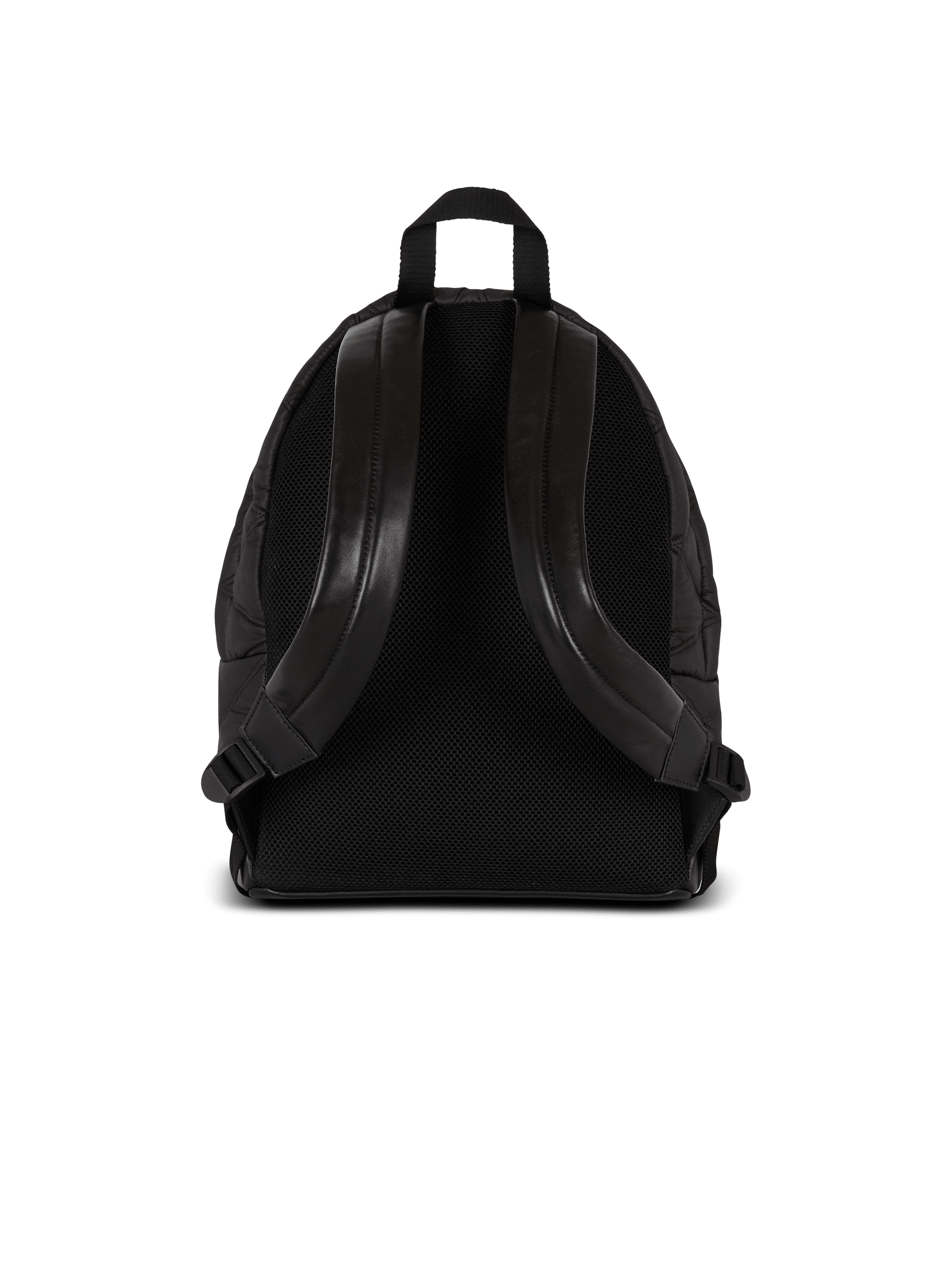 Quilted nylon backpack with diamond motif black Men BALMAIN