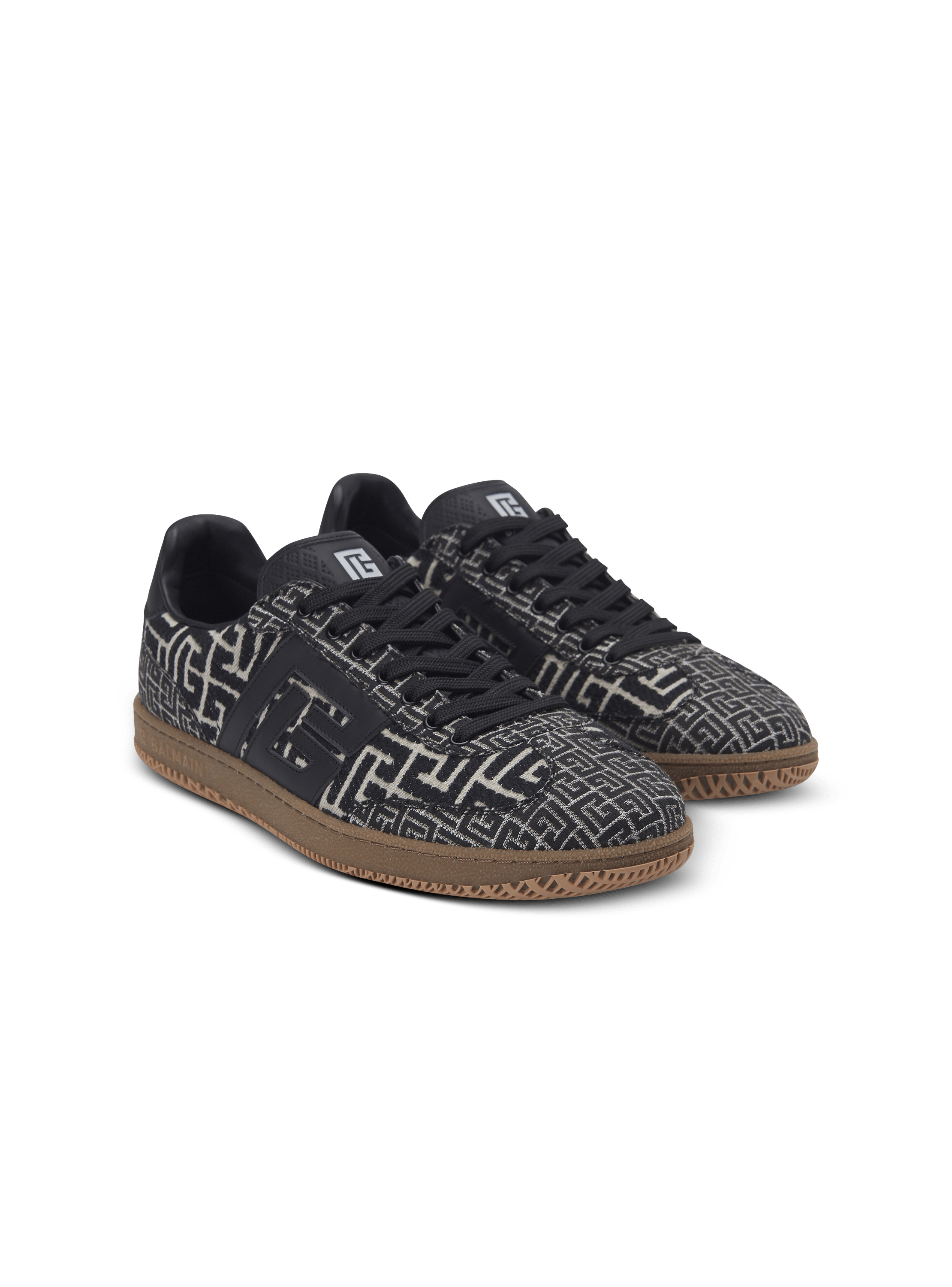 Balmain Swan trainers in PB Labyrinth jacquard