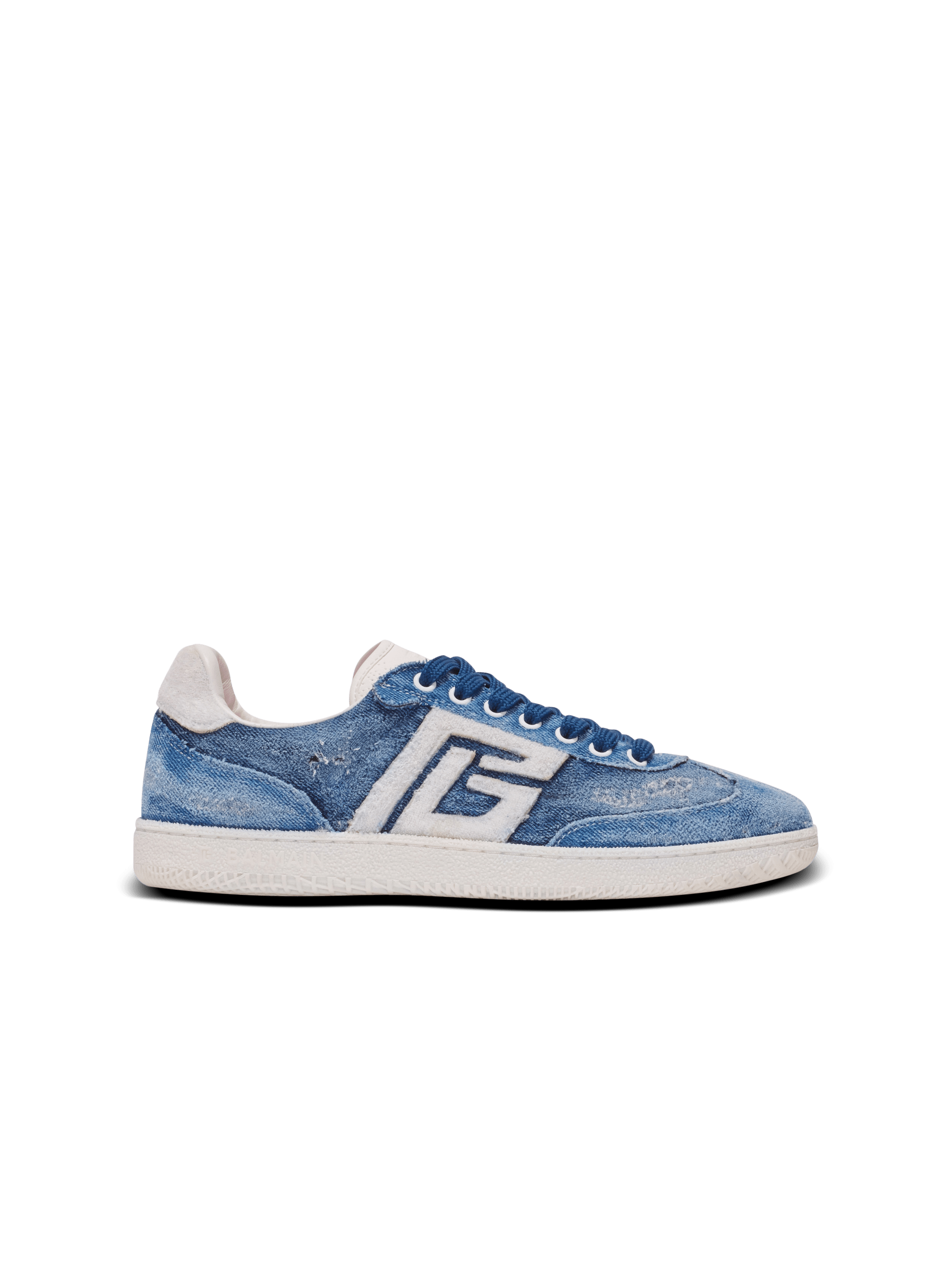 balmain paris Baskets Balmain Swan en denim bleu - Homme