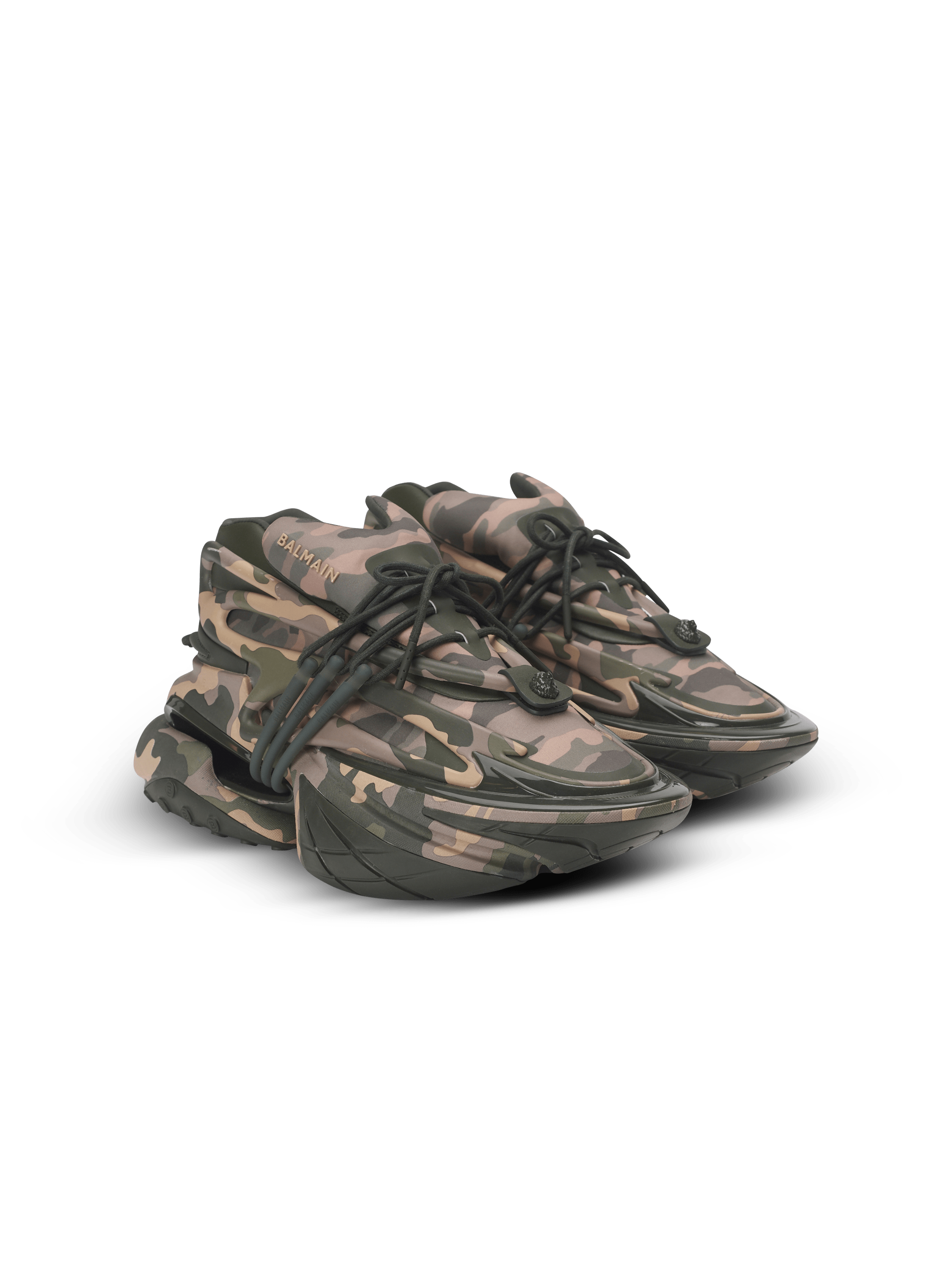 Unicorn Low camouflage-print trainers khaki - Men | BALMAIN