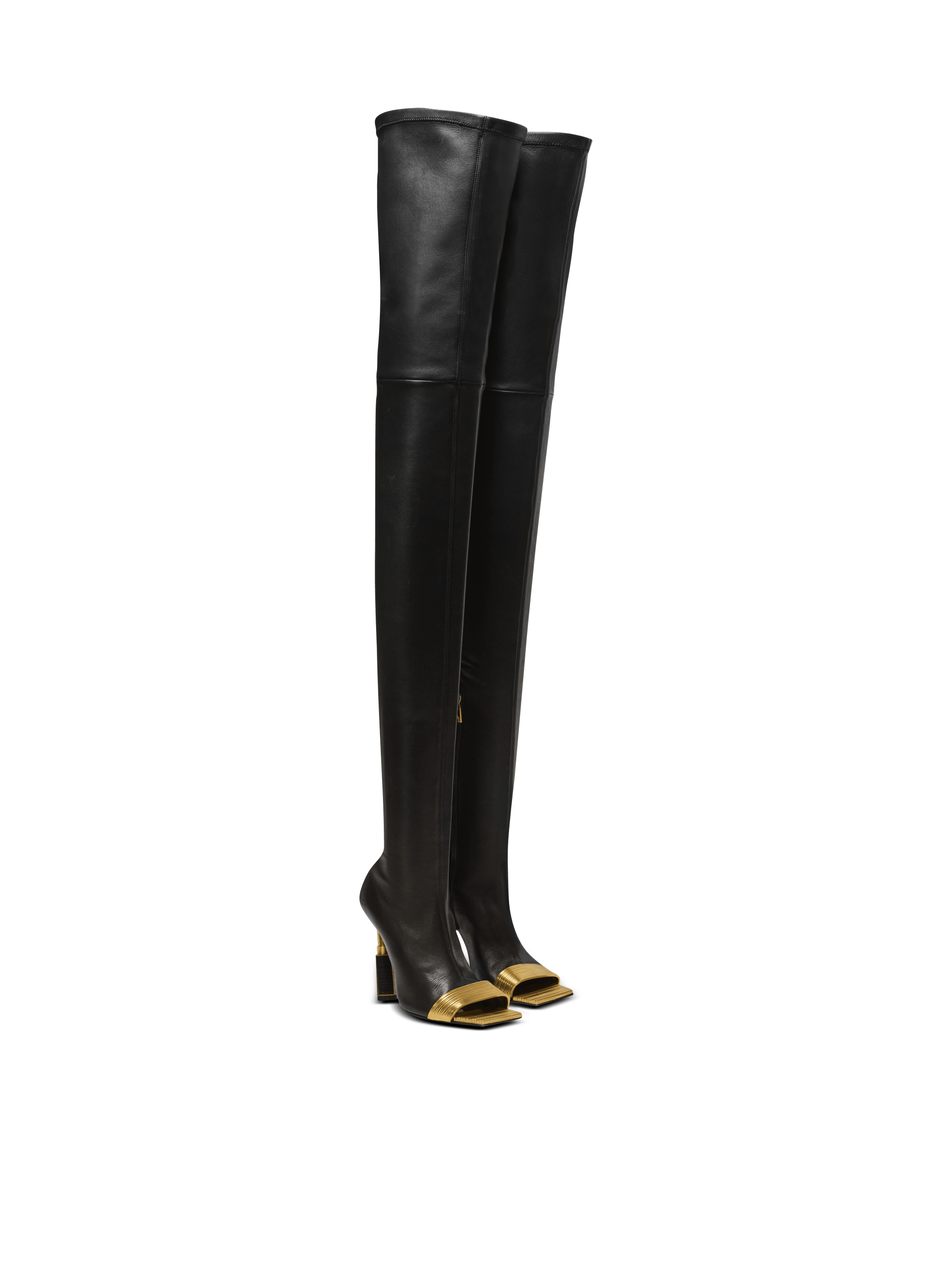 Lipstick lambskin thigh-high boots