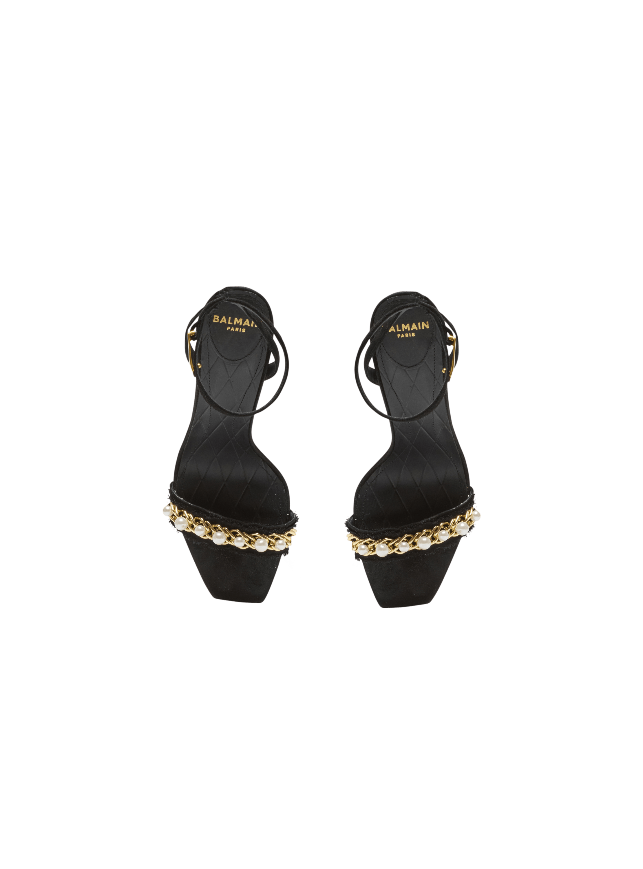 PB sandals in suede leather - Women | BALMAIN