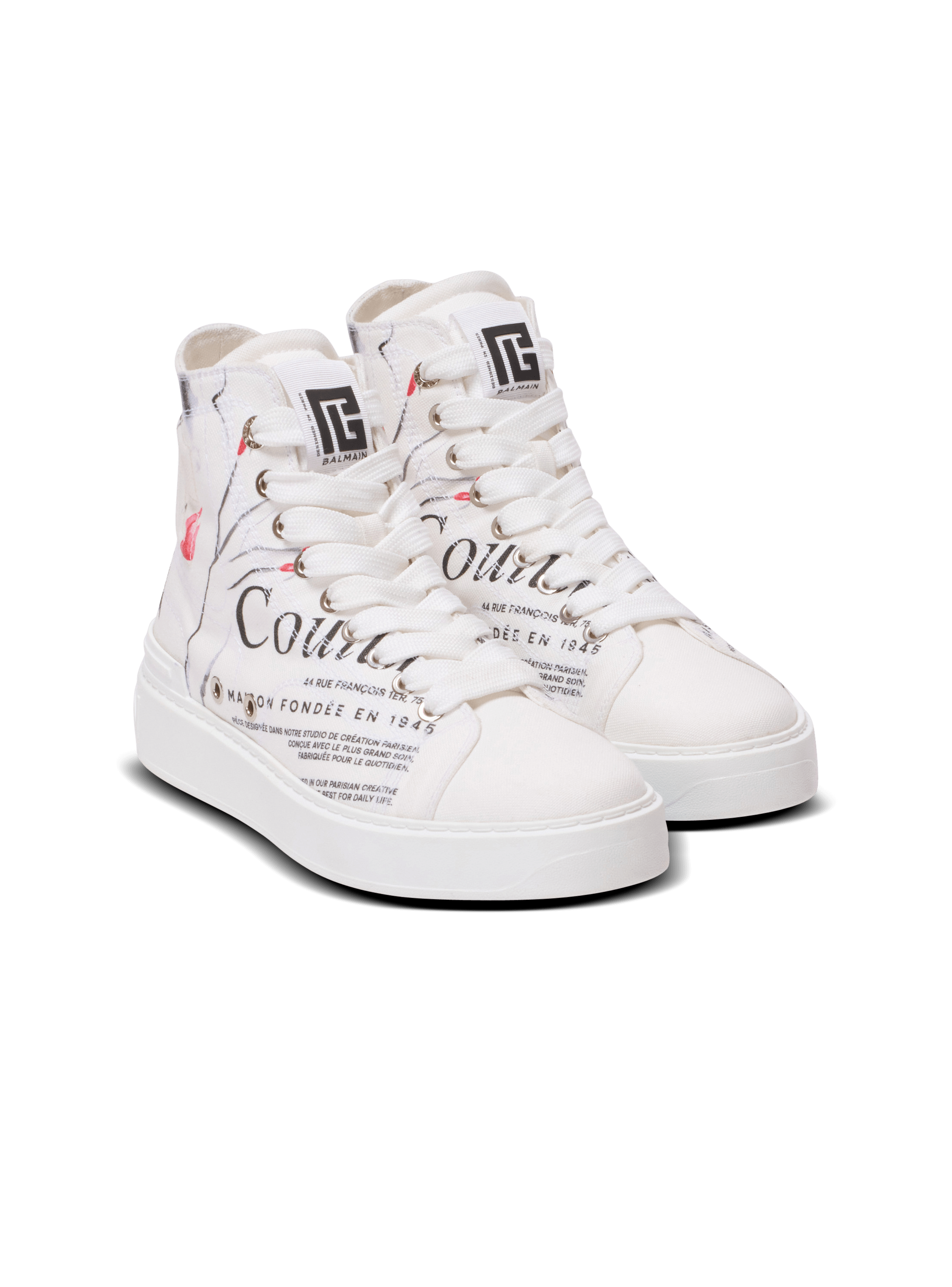 High-Top-Sneakers B-Court mit Balmain Beauty-Print