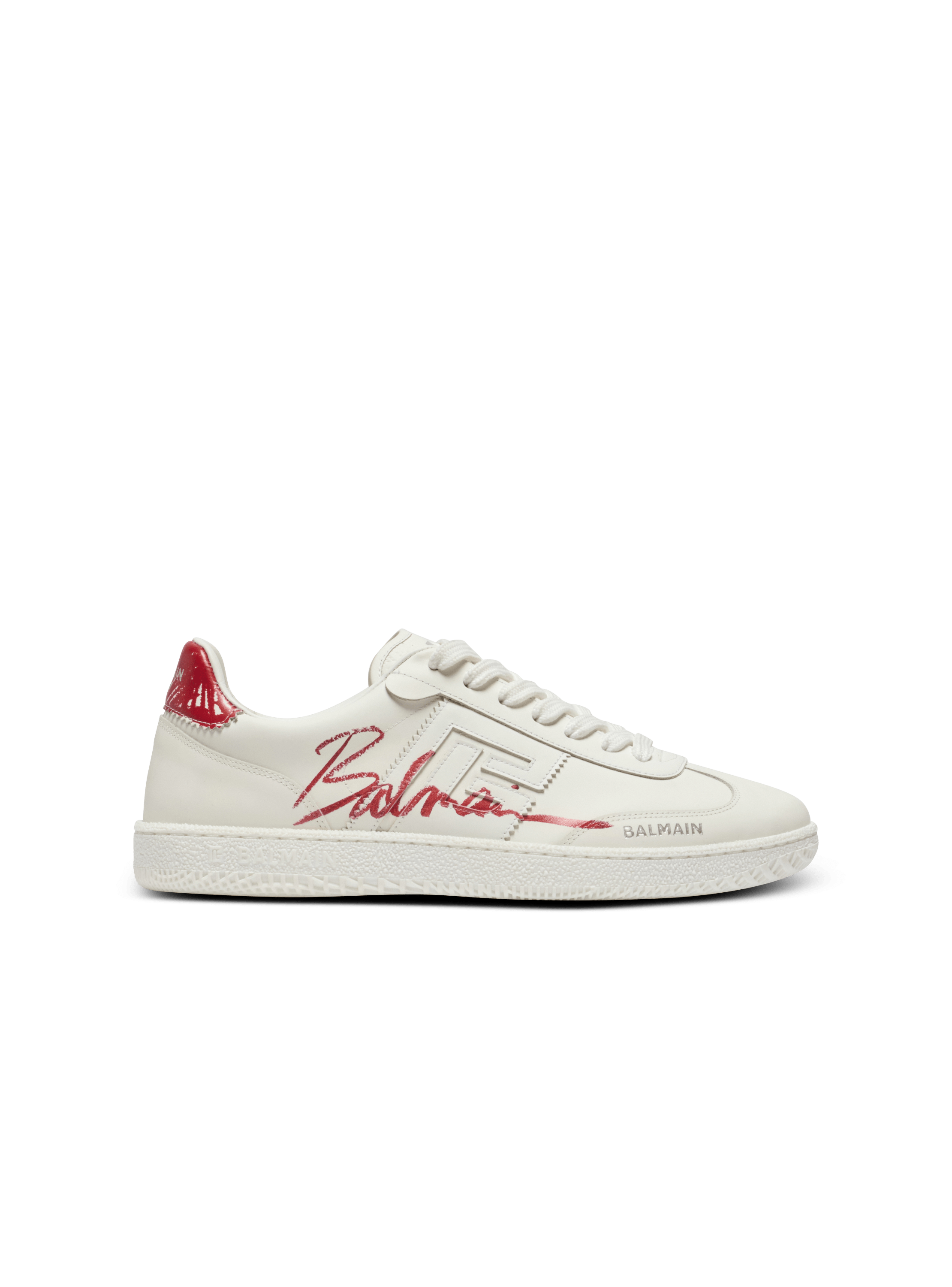 Sneakers Balmain Swan Lipstick aus Leder 