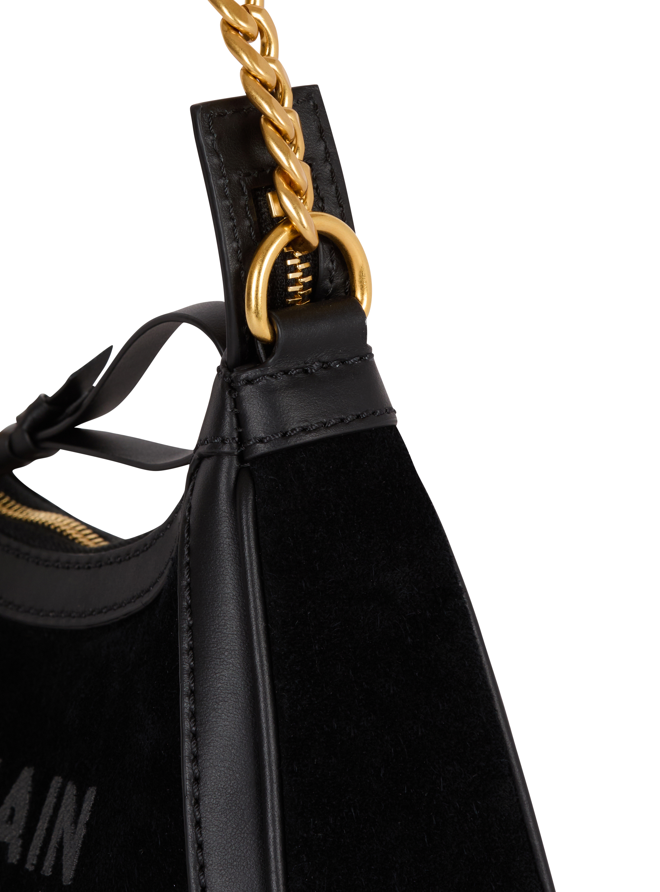 【Balmain】B-ARMY SHOULDER BAG-SUEDE LEATHER&LOGO◆EN1BT743L Suede B-Army Shoulder bag - Women | BALMAIN