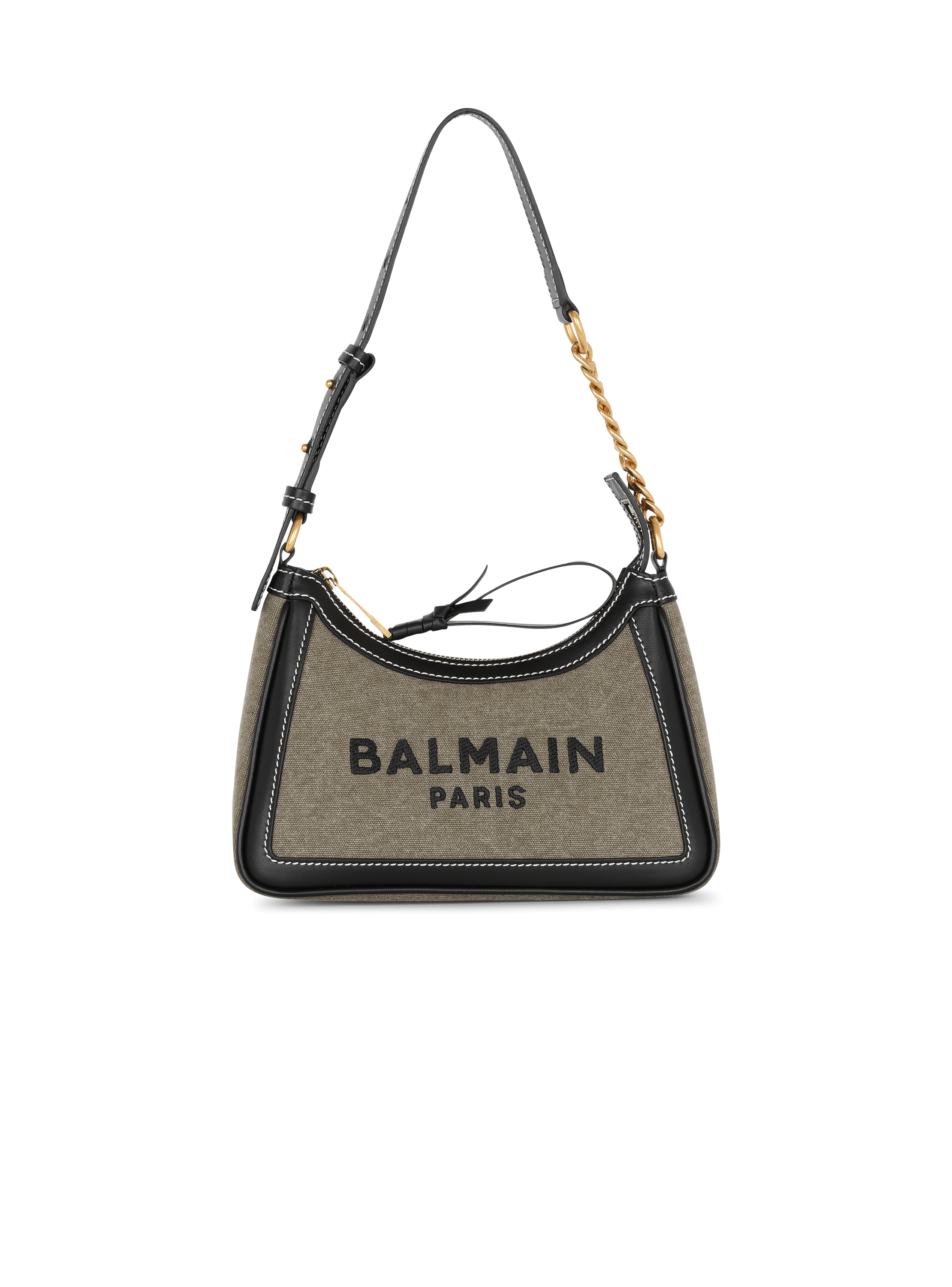 B Army canvas bag with leather inserts