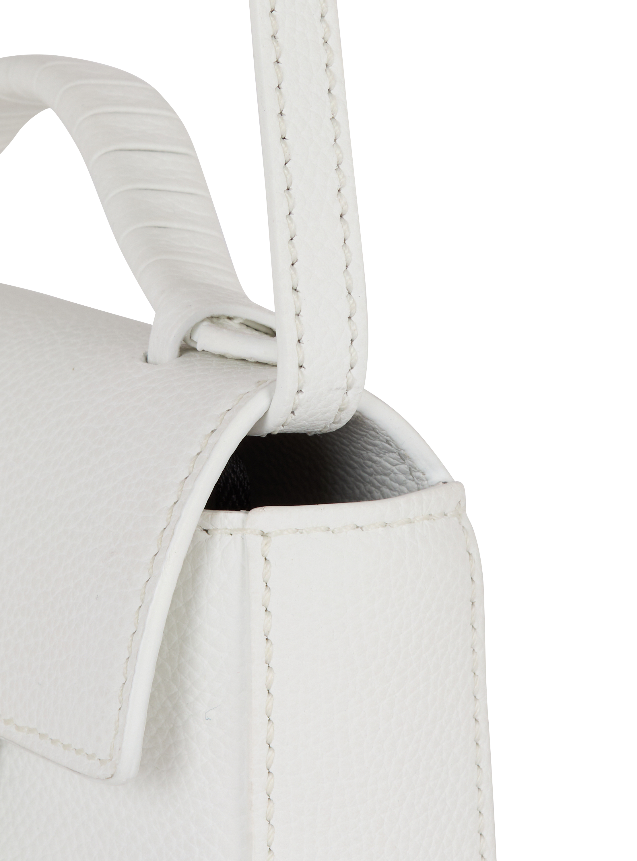 Grained calfskin B-Buzz 17 Mini bag white - Women | BALMAIN Grained calfskin B-Buzz 17 Mini bag white - Women | BALMAIN