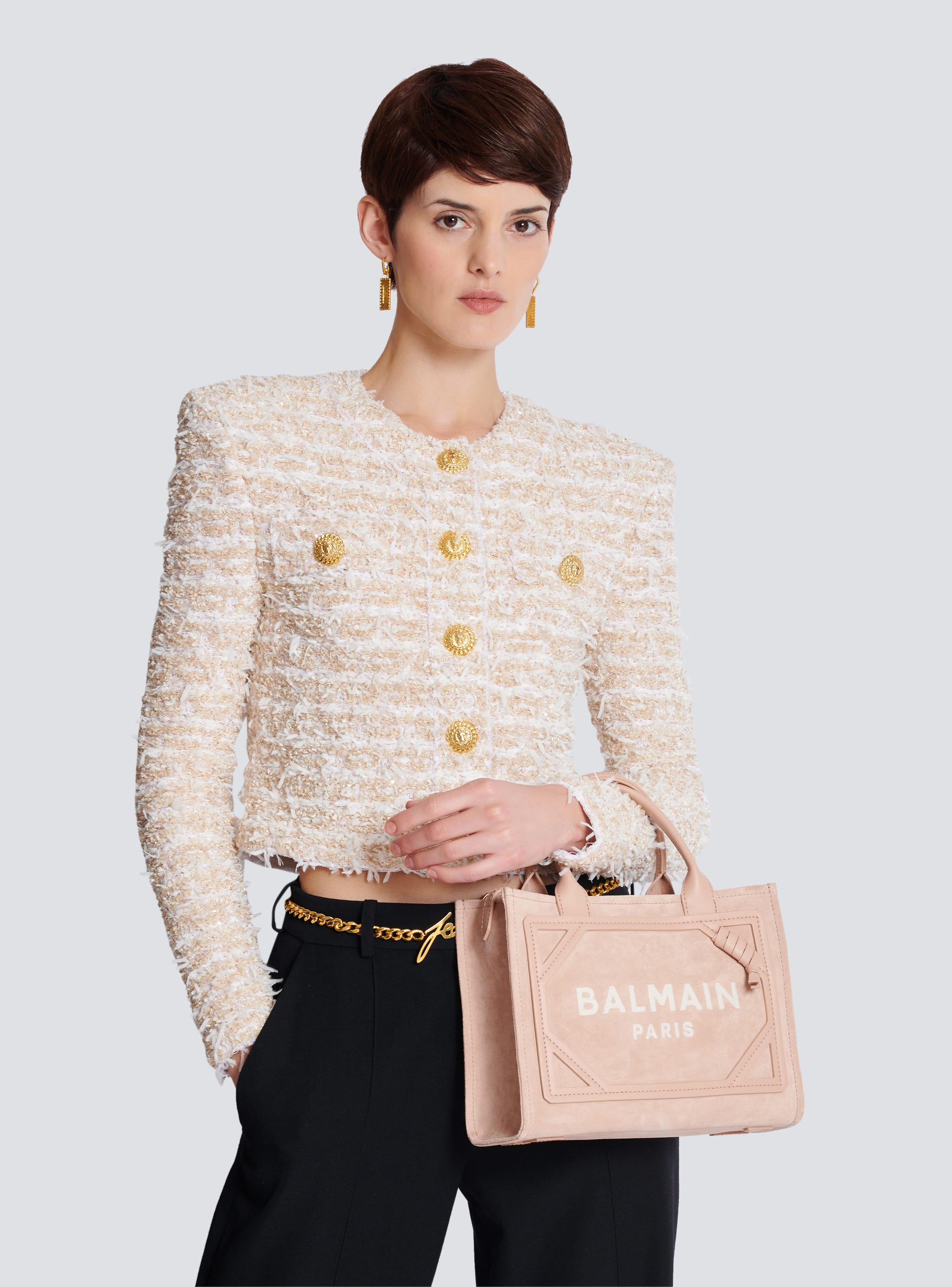 Small suede B Army tote bag