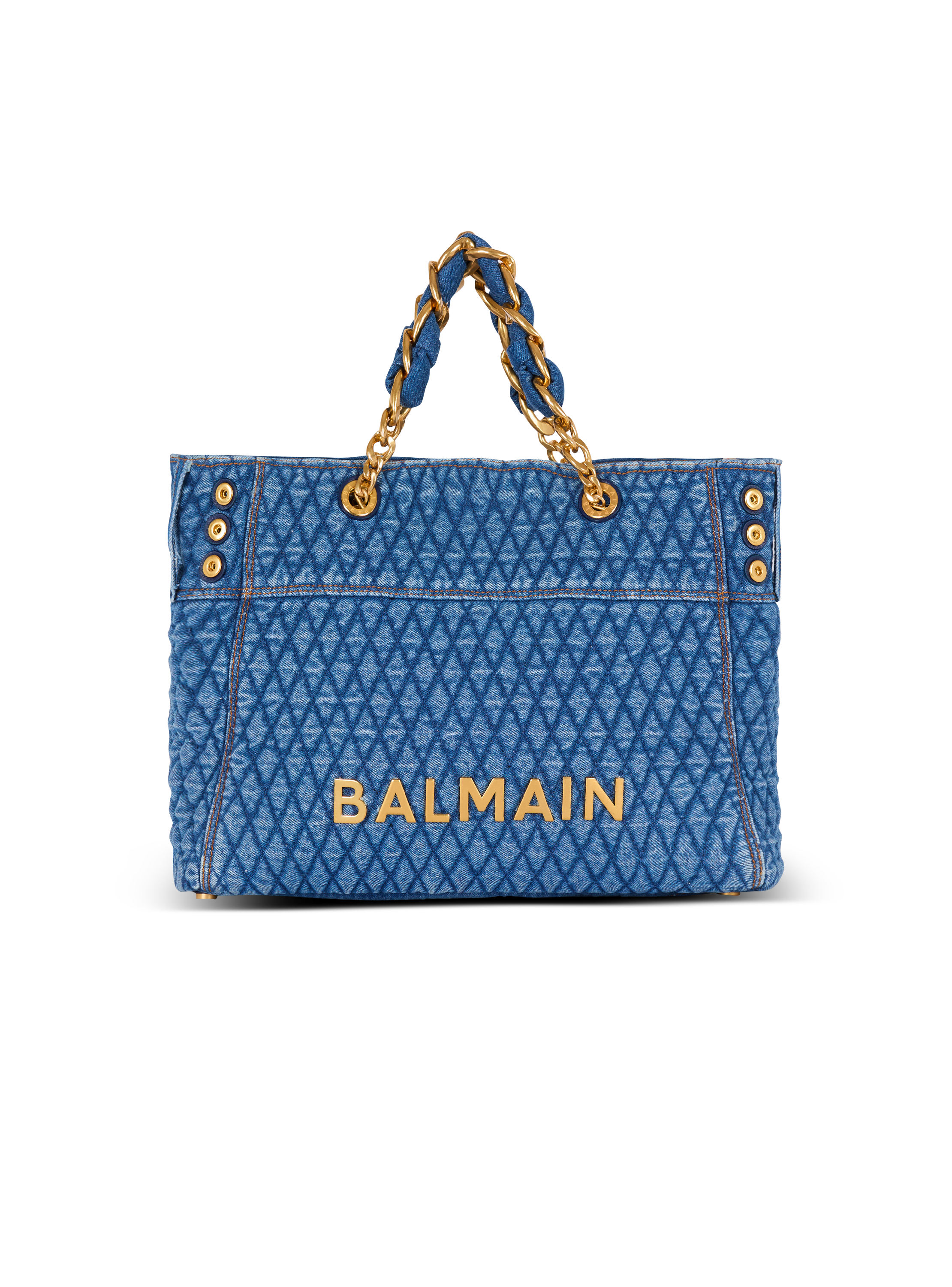 1945 Soft tote bag in diamond-quilted denim