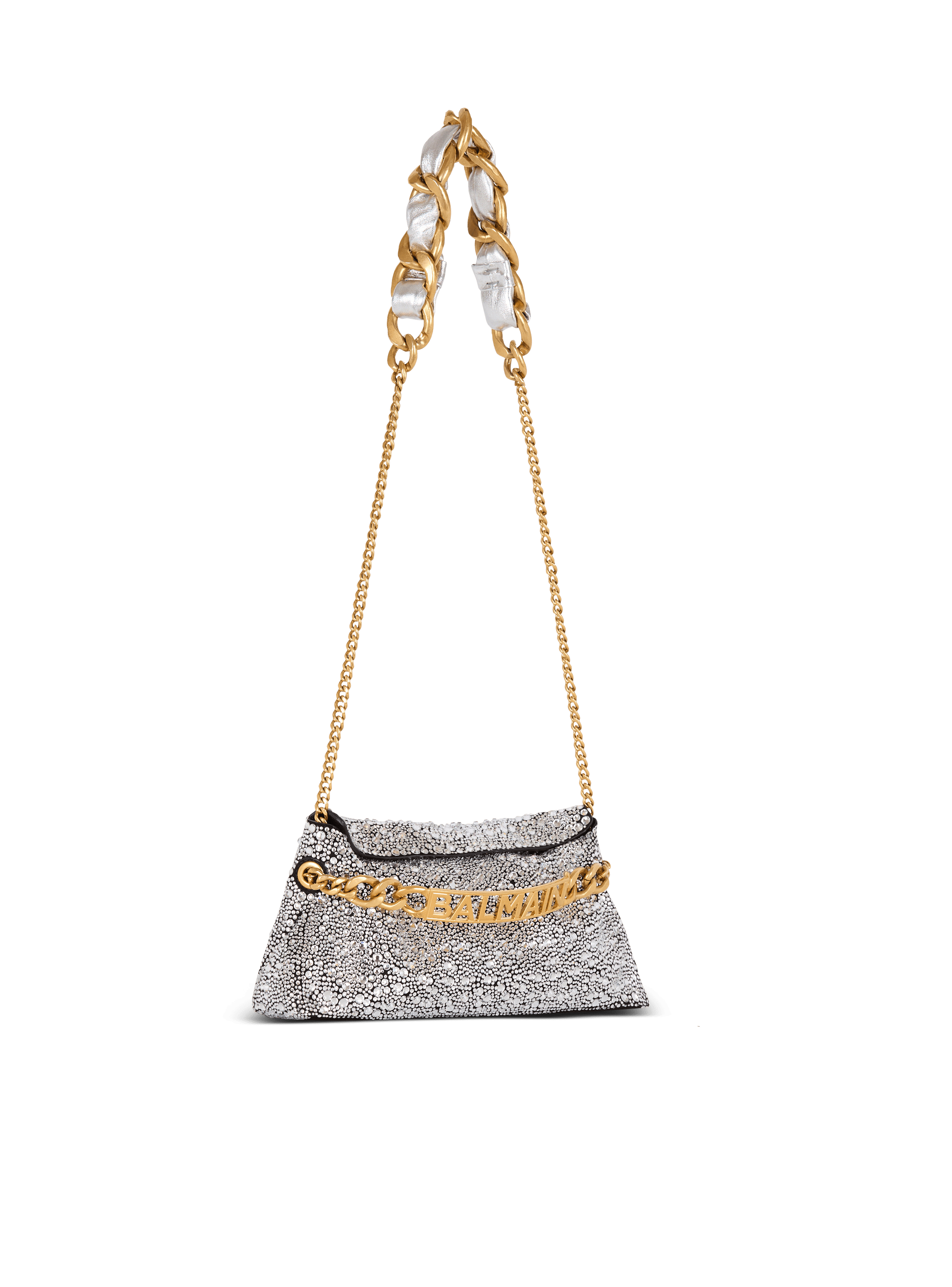 1945 Soft suede and rhinestone clutch - Women | BALMAIN
