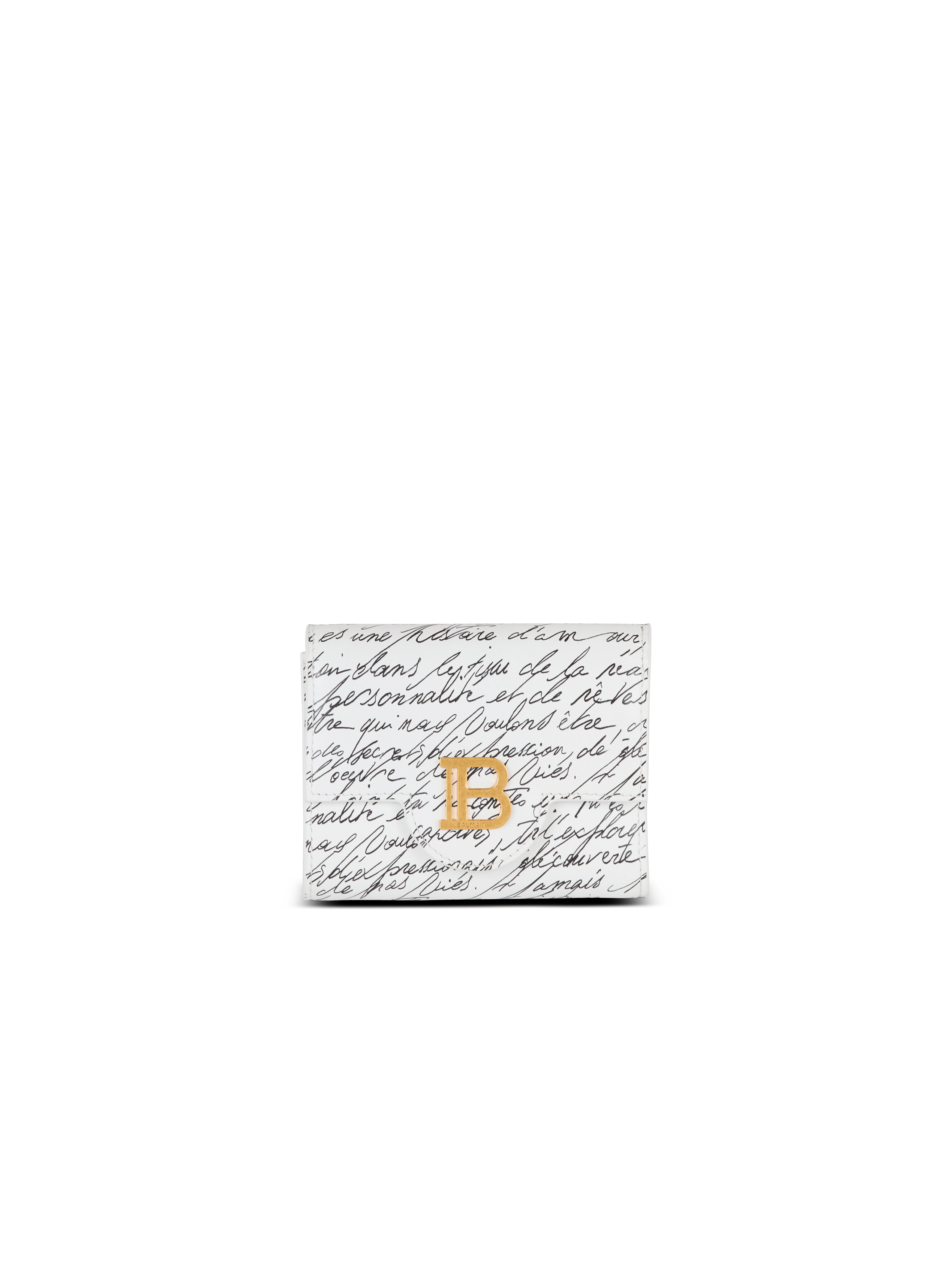 B-Buzz trifold wallet in printed "Love Letter" leather