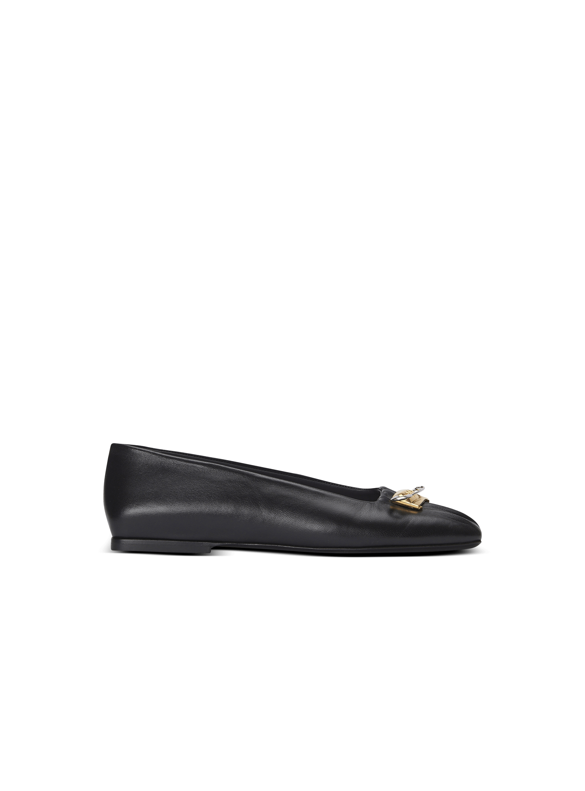 Safety Pin ballet flats in gathered lambskin 