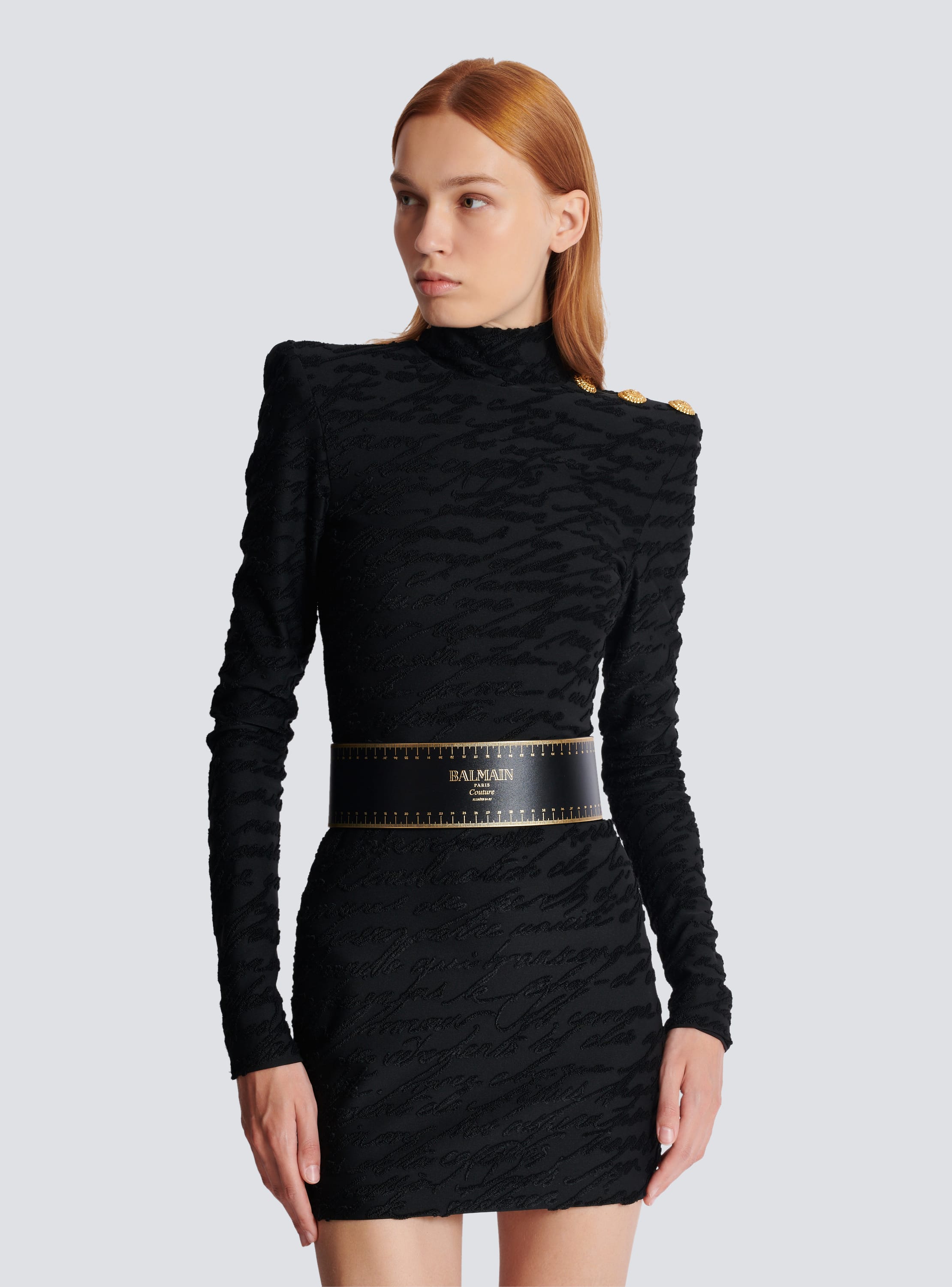 Waist belt in printed Couture leather