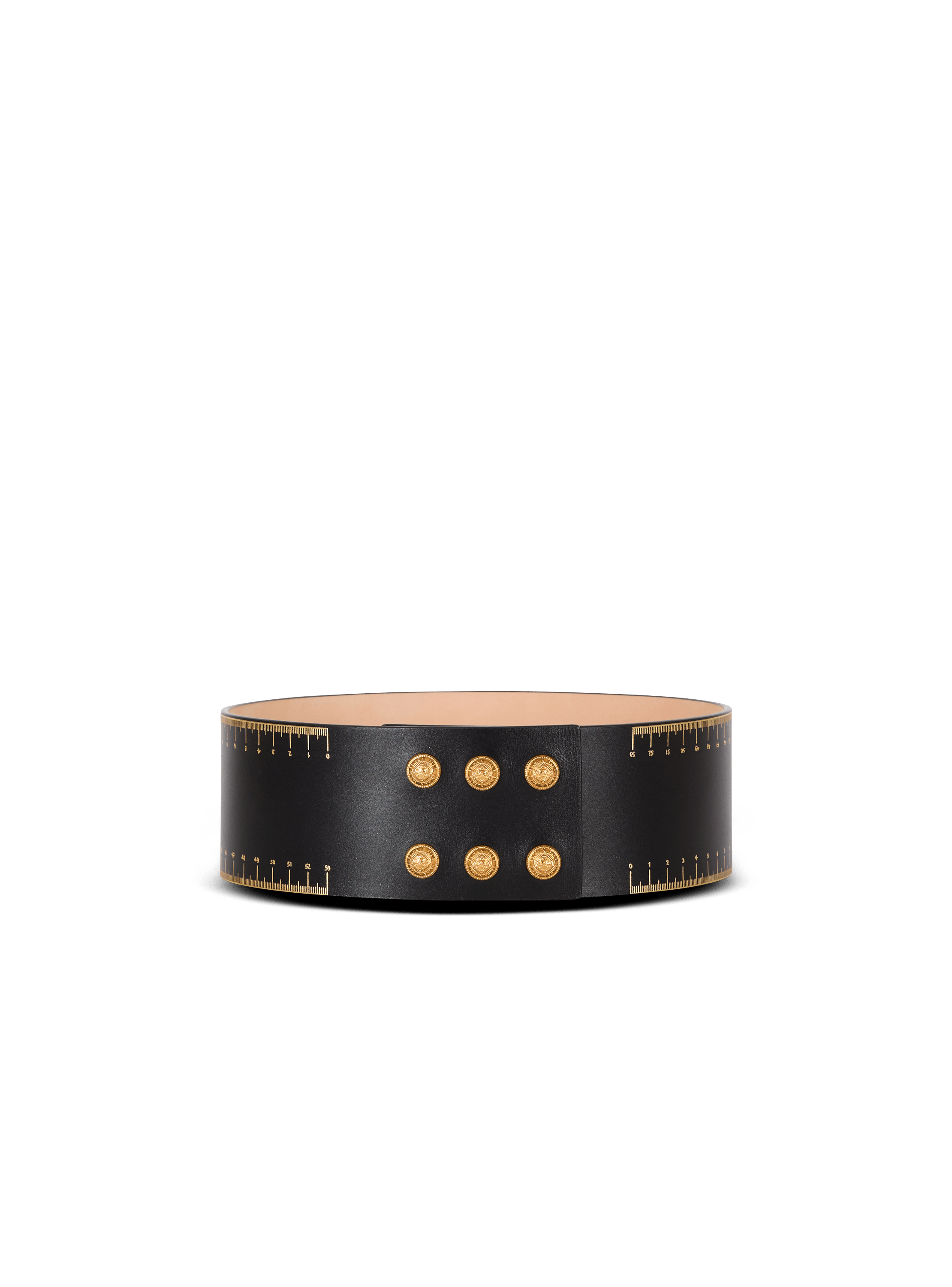 Ceinture taille haute en cuir imprime Couture noir Femme BALMAIN