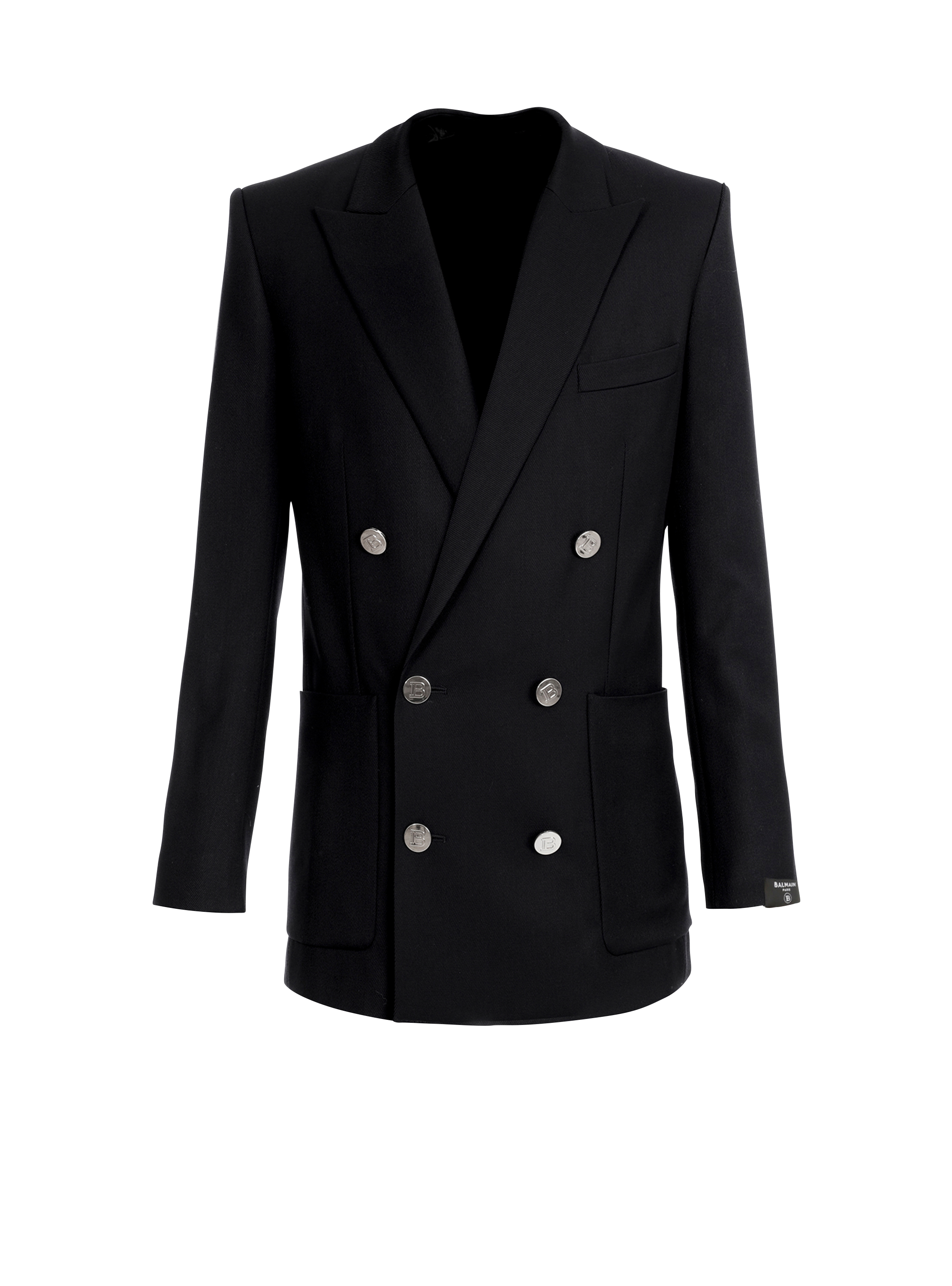Twill blazer with double-breasted buttoned fastening black - Men | BALMAIN