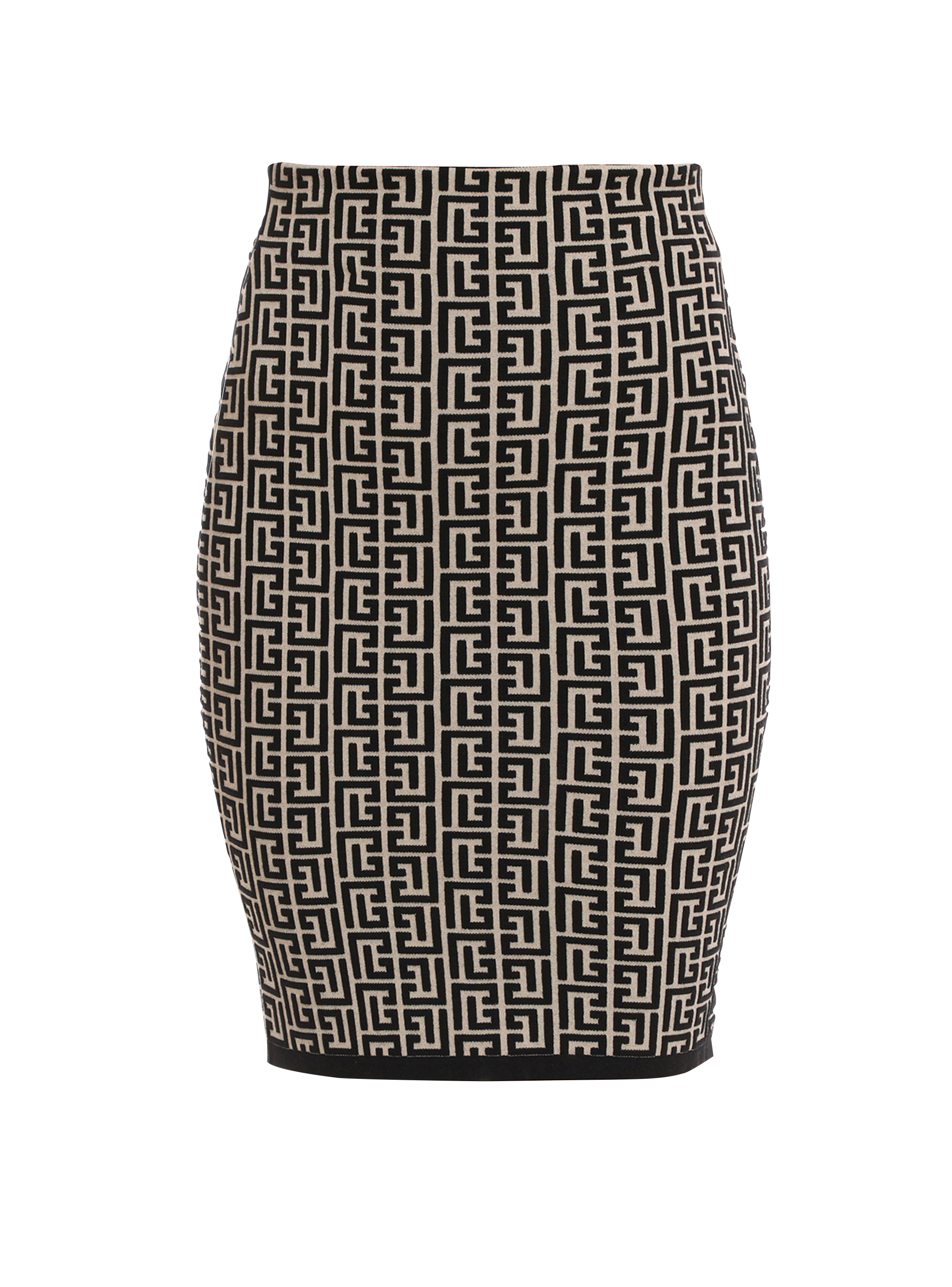 Balmain bicolor jacquard knit skirt