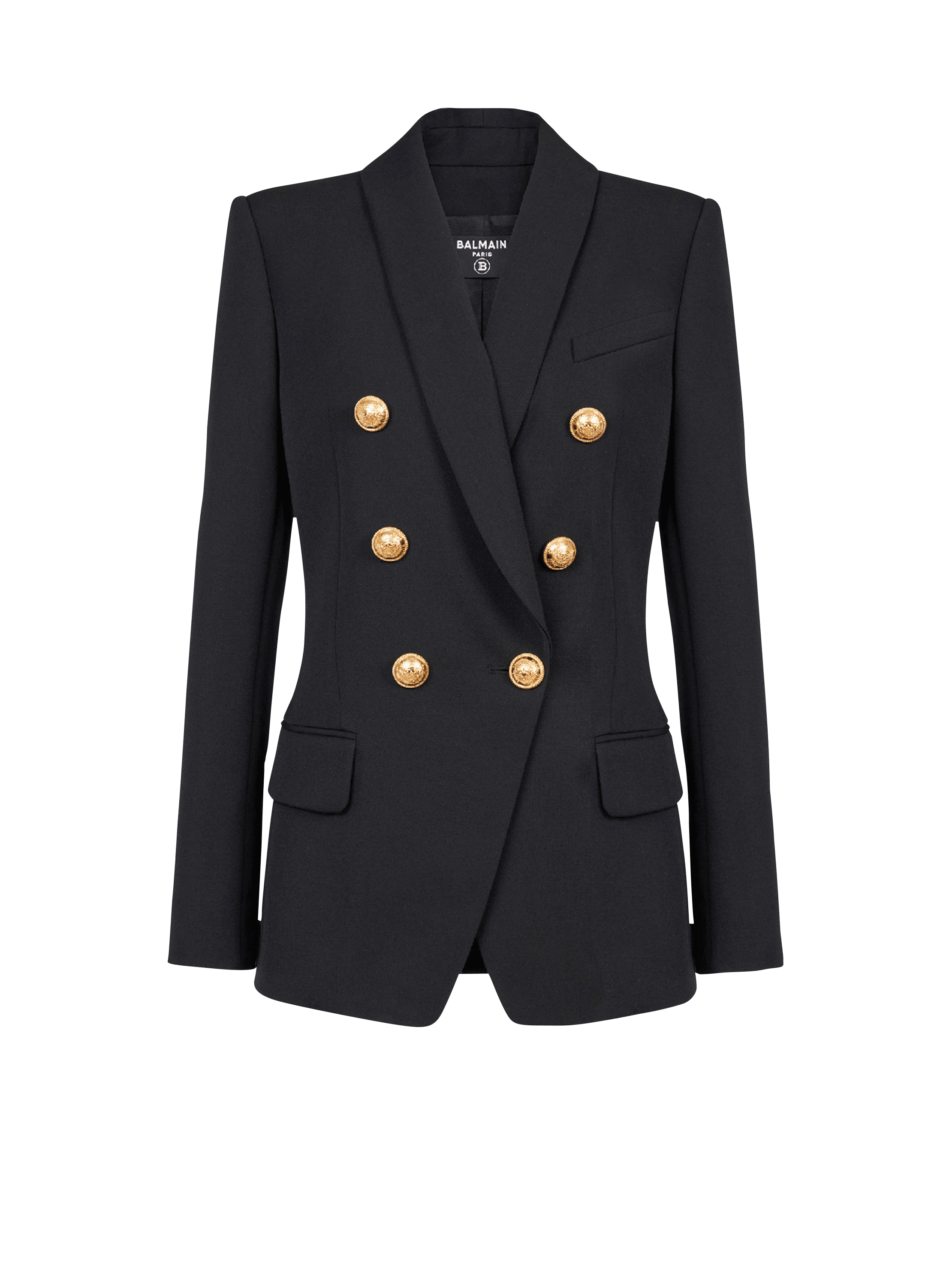 Wool blazer with double-breasted buttoned closure