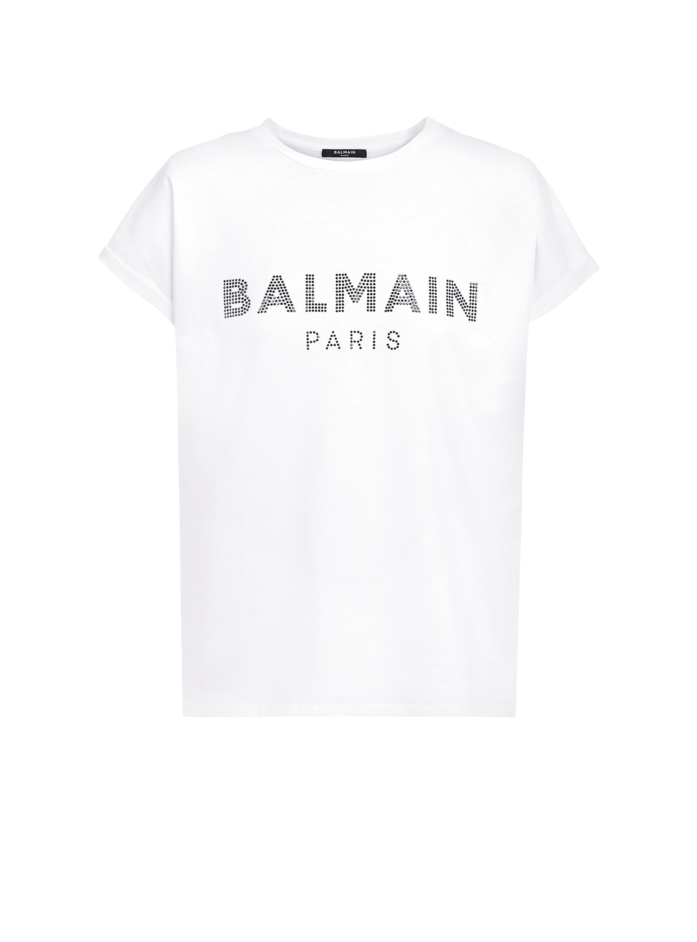 Eco-designed cotton T-shirt with rhinestone logo