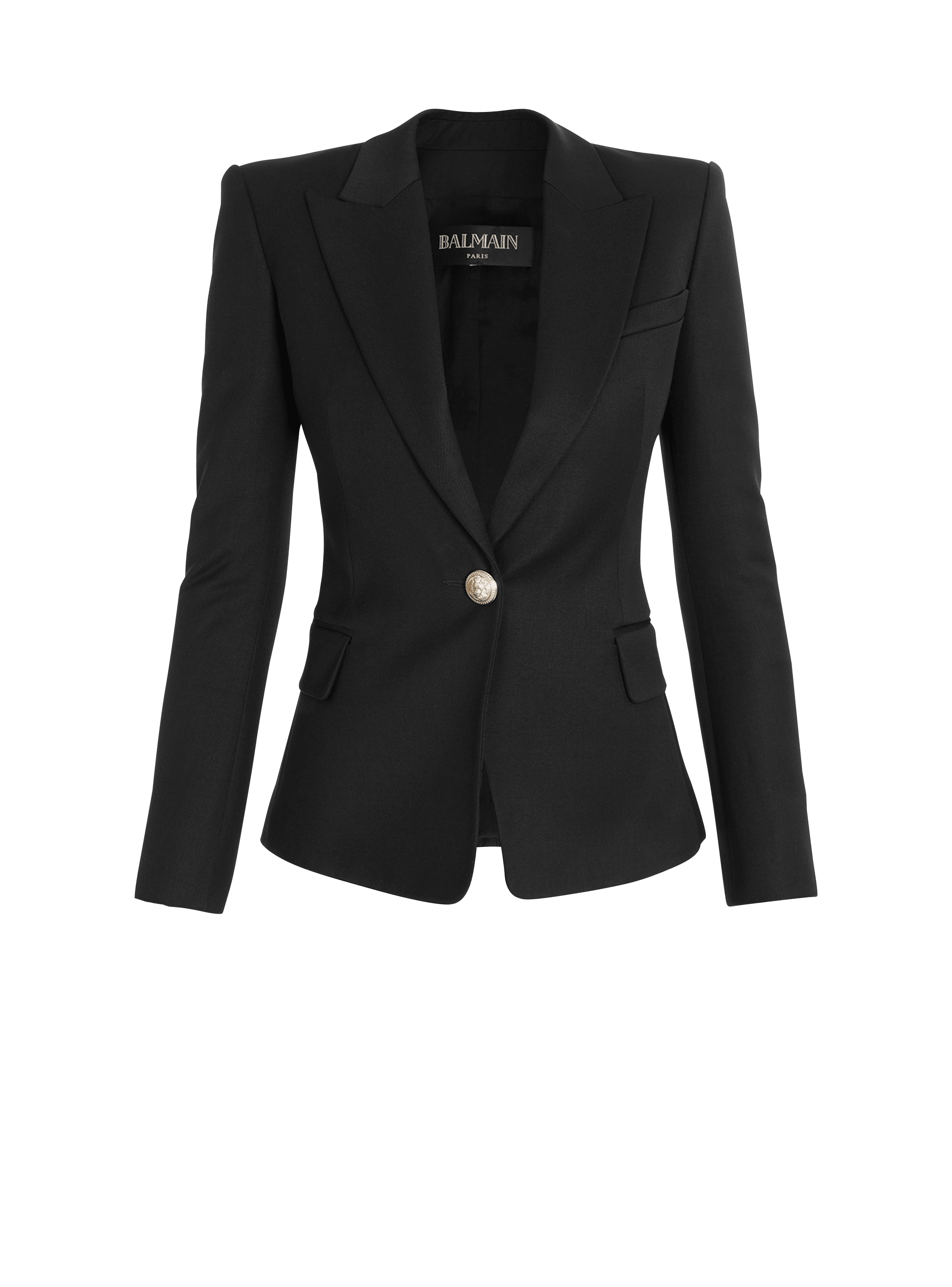 One-button wool blazer