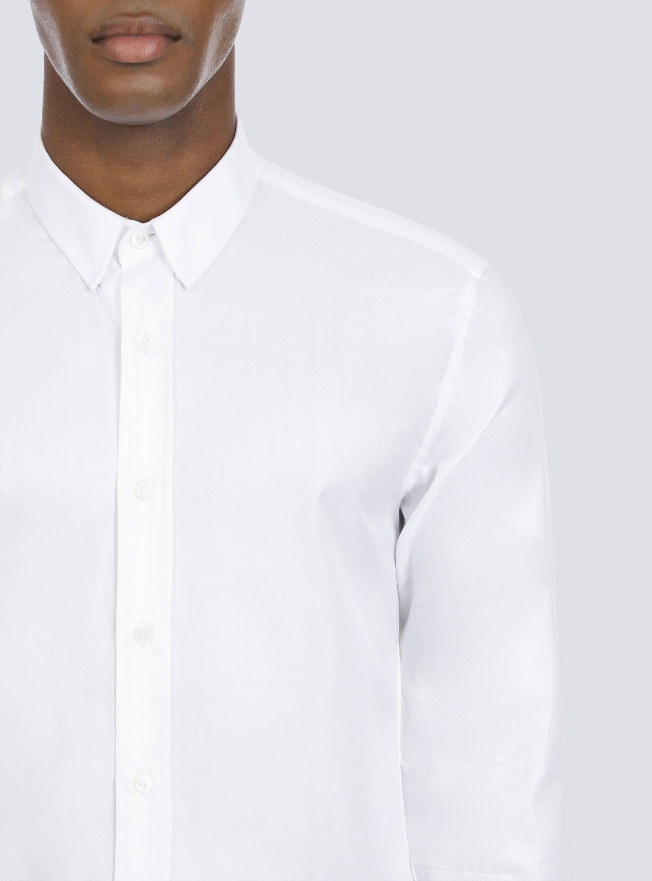 Fitted white cotton shirt