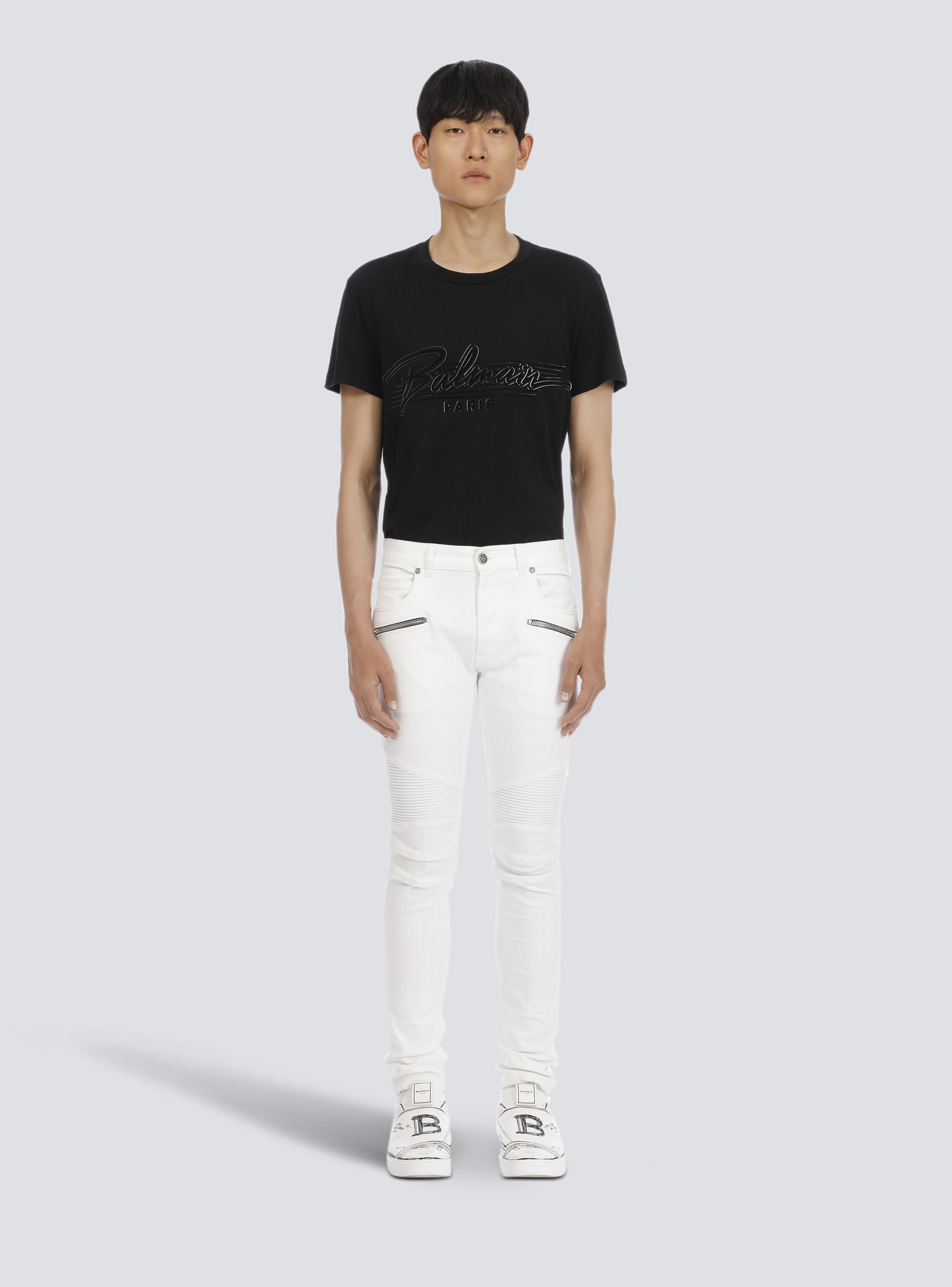 Balmain white discount jeans mens