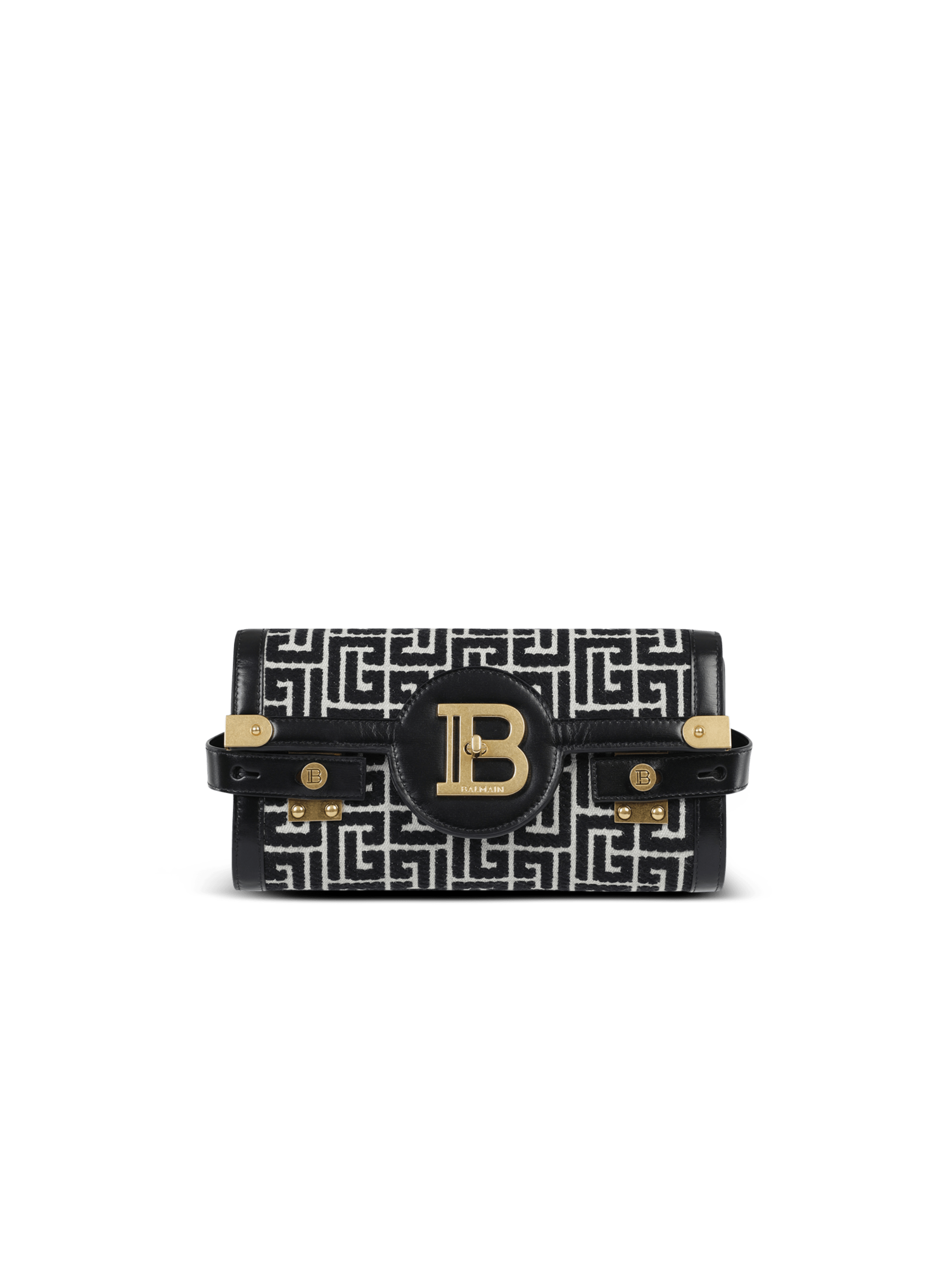 Balmain B-Buzz 23 Monogram Jacquard Denim Top Handle Bag