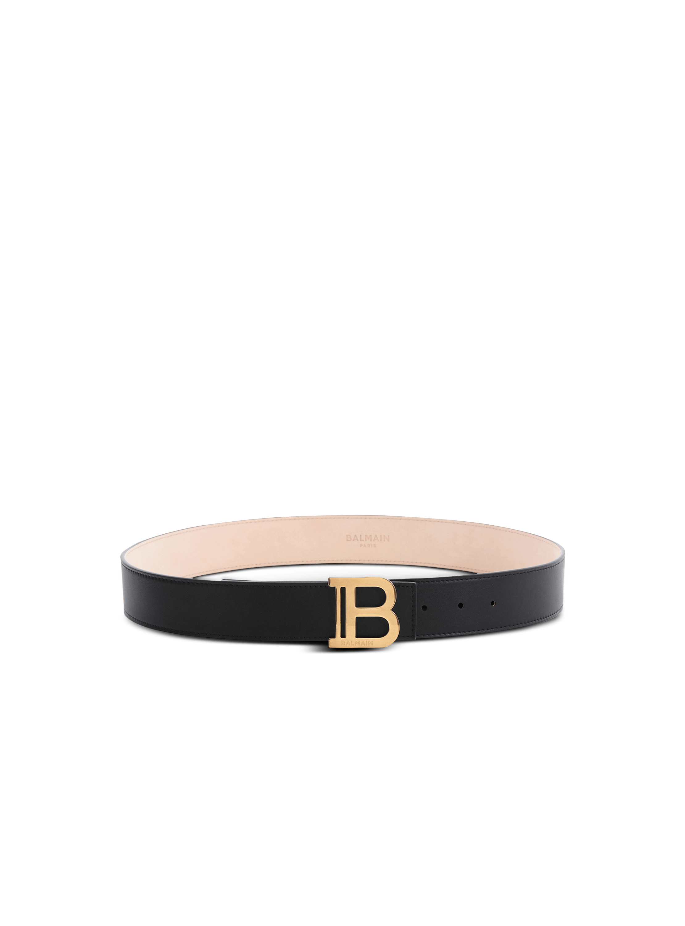 B-Belt in leather black - Women | BALMAIN