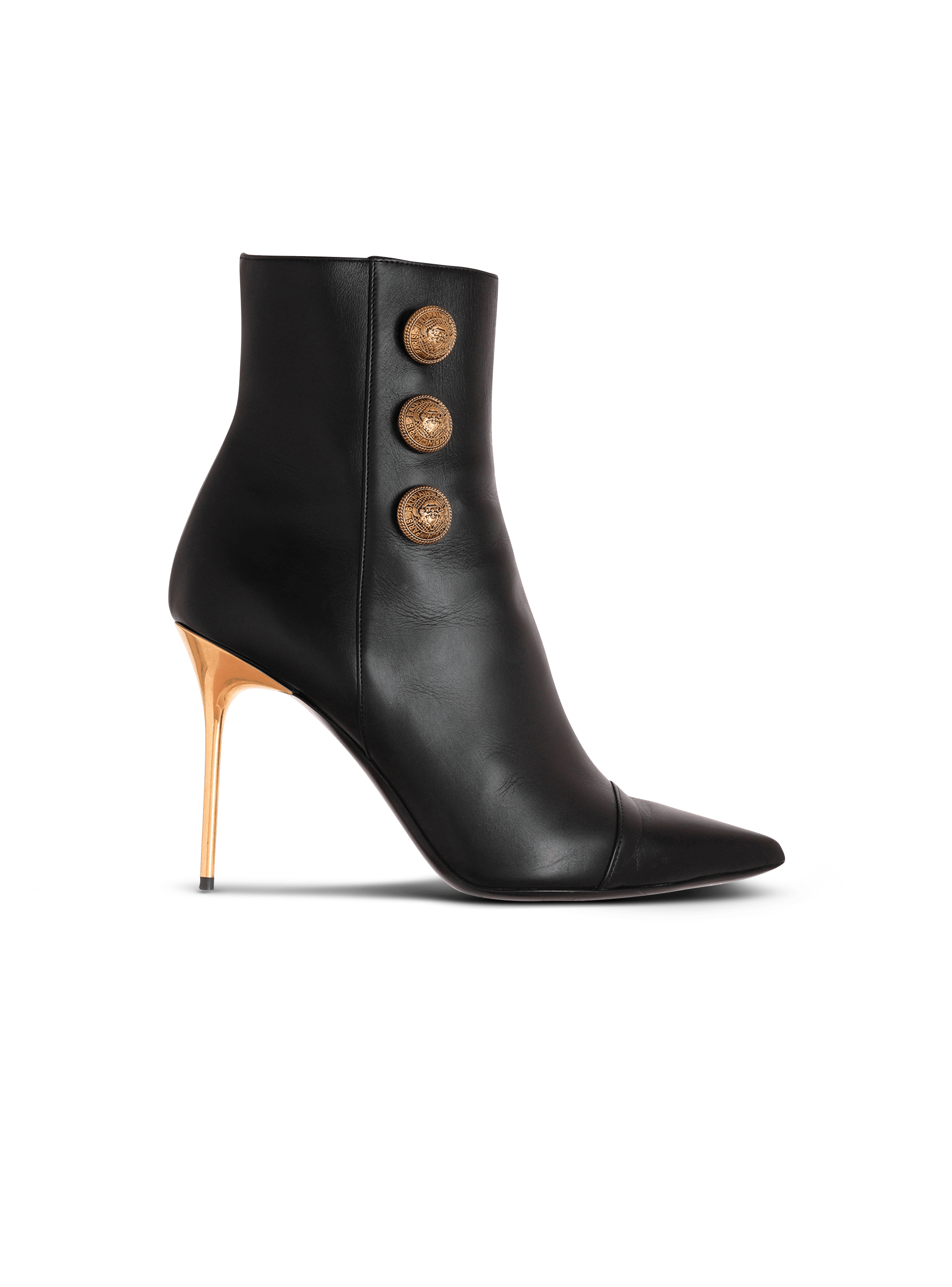 Leather Roni ankle boots black - Women | BALMAIN
