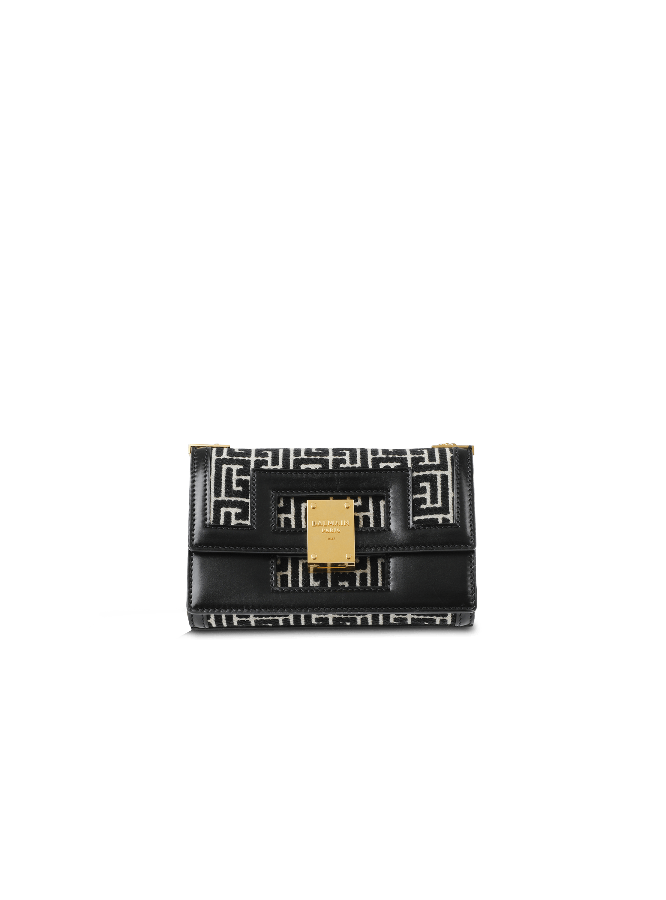 Small sized bicolor jacquard 1945 Heritage bag black Women BALMAIN