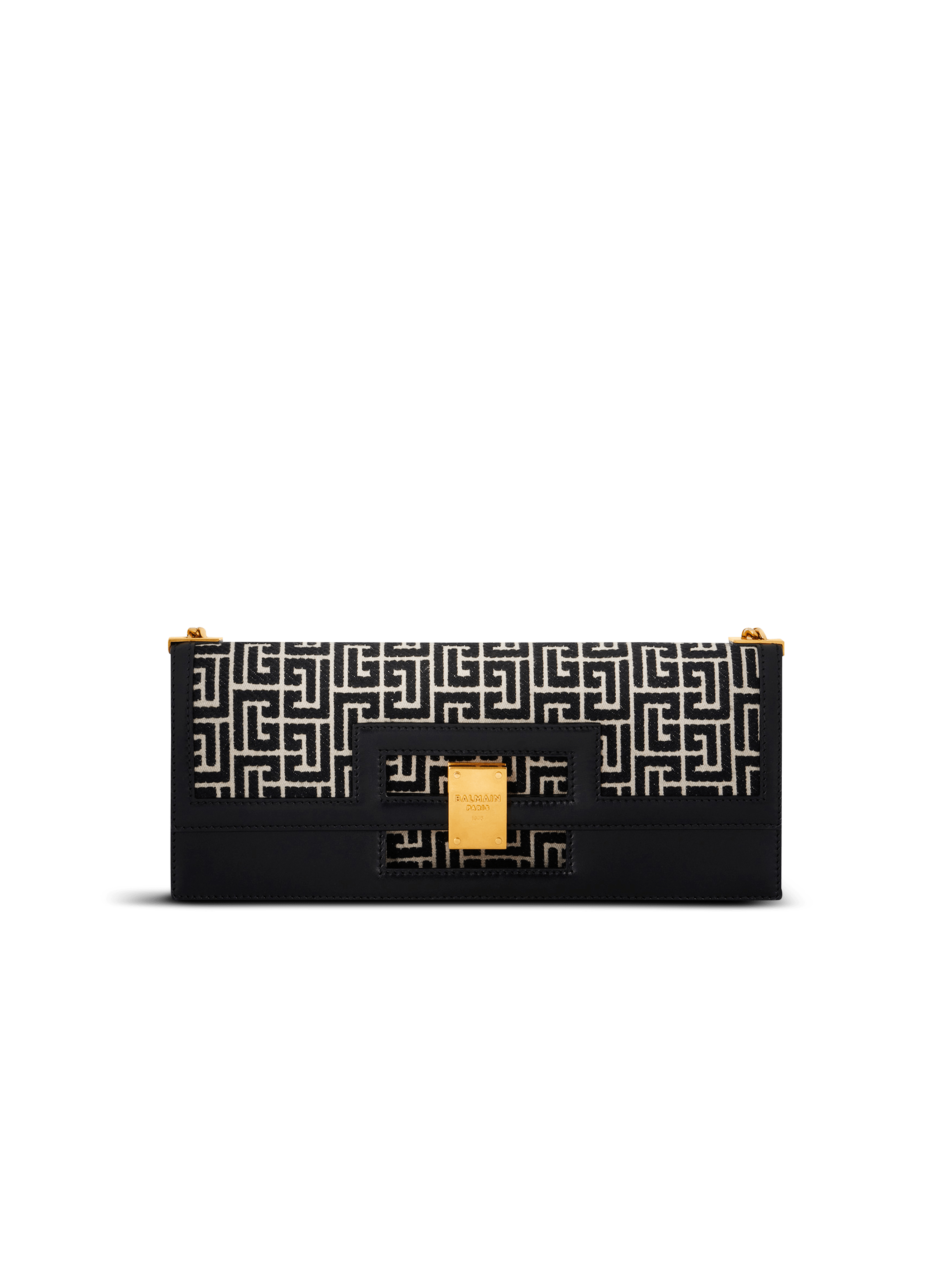 Oversized bicolor jacquard 1945 Heritage clutch bag