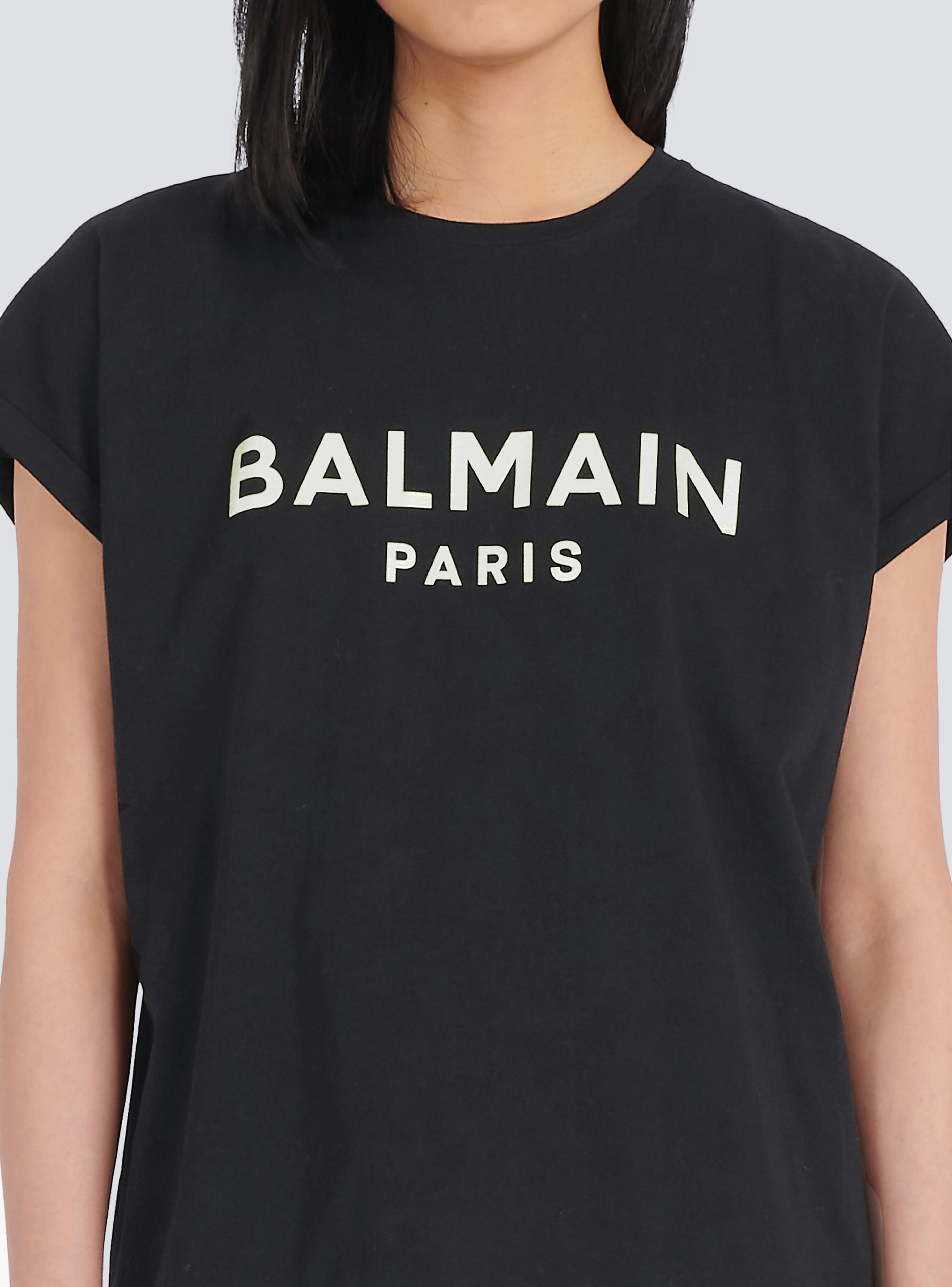 Balmain logo t shirt women's hotsell