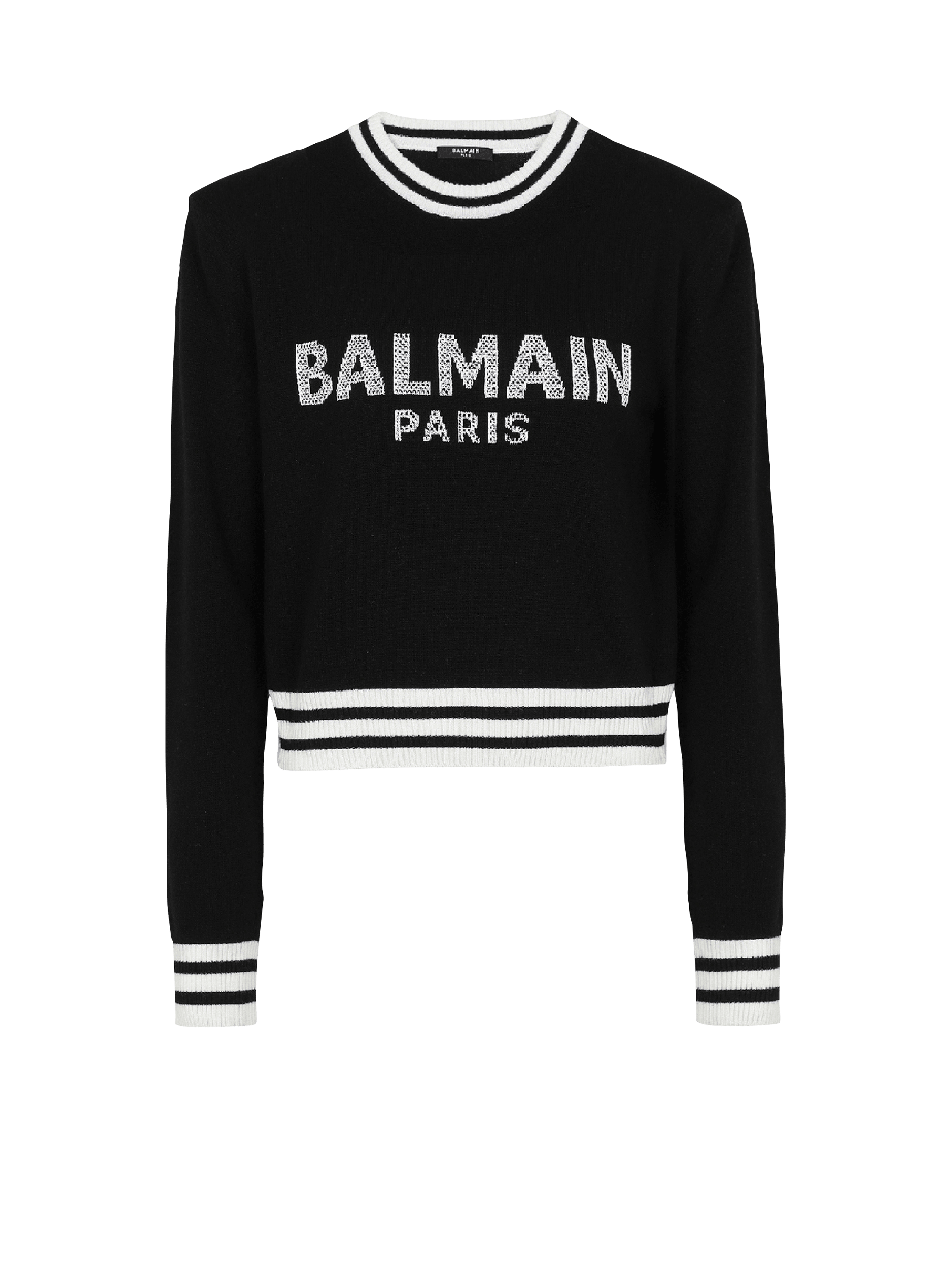 Balmain Black Cropped Sweatshirt