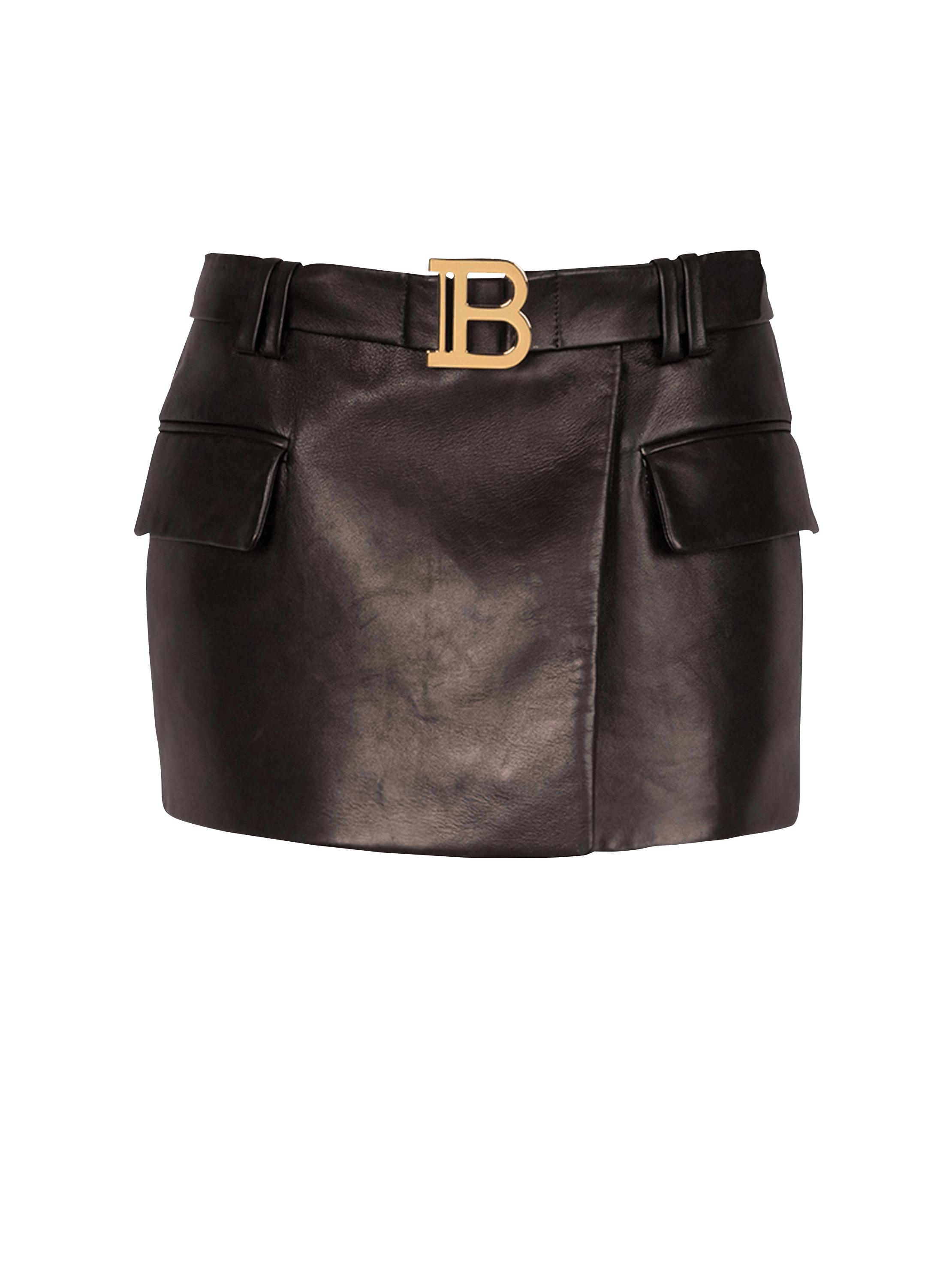 prijs plek Medisch wangedrag Short leather low-rise skirt - Women | BALMAIN