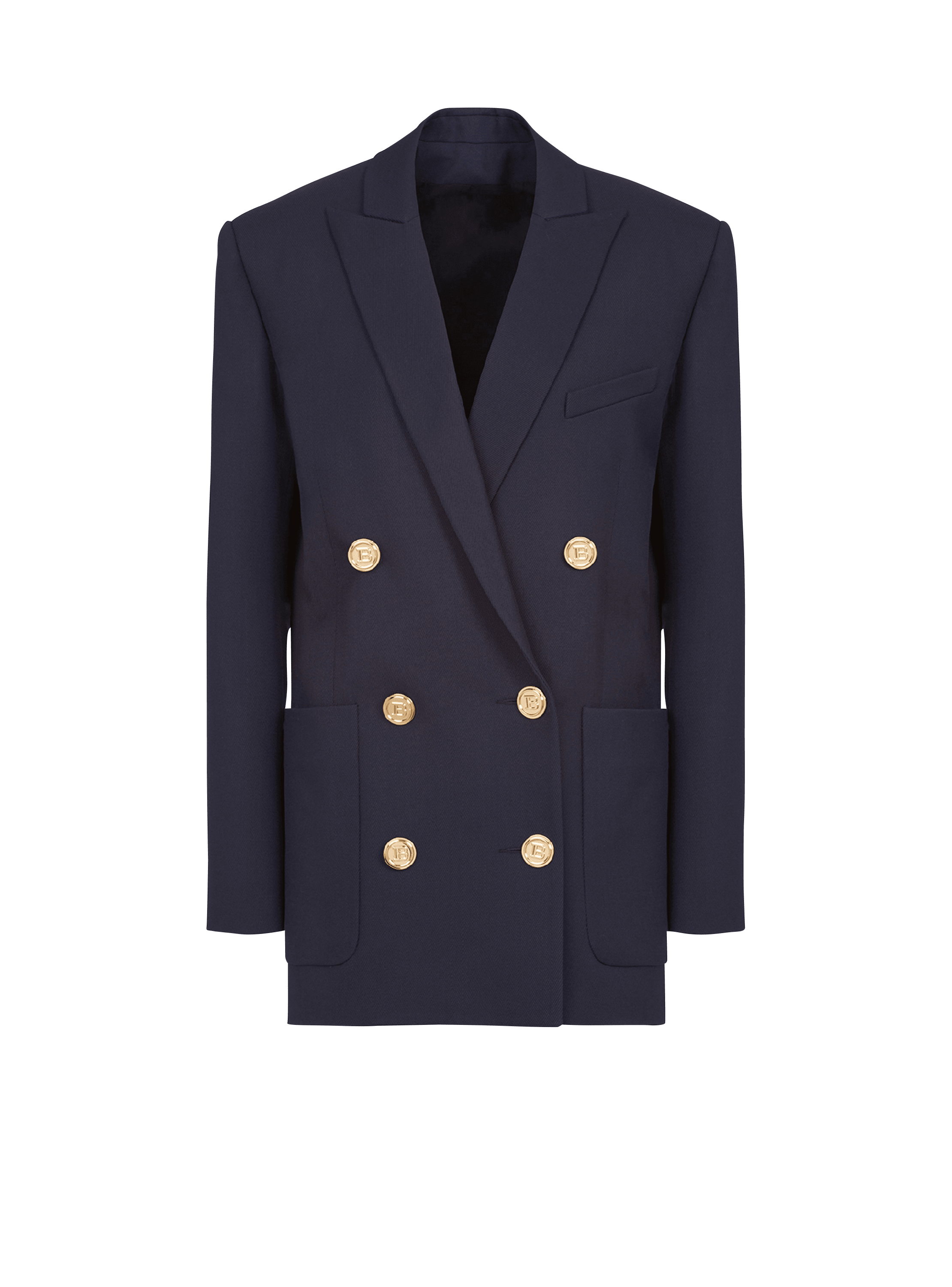 Boyfriend-Jacke aus Wolle mit doppelter Knopfleiste